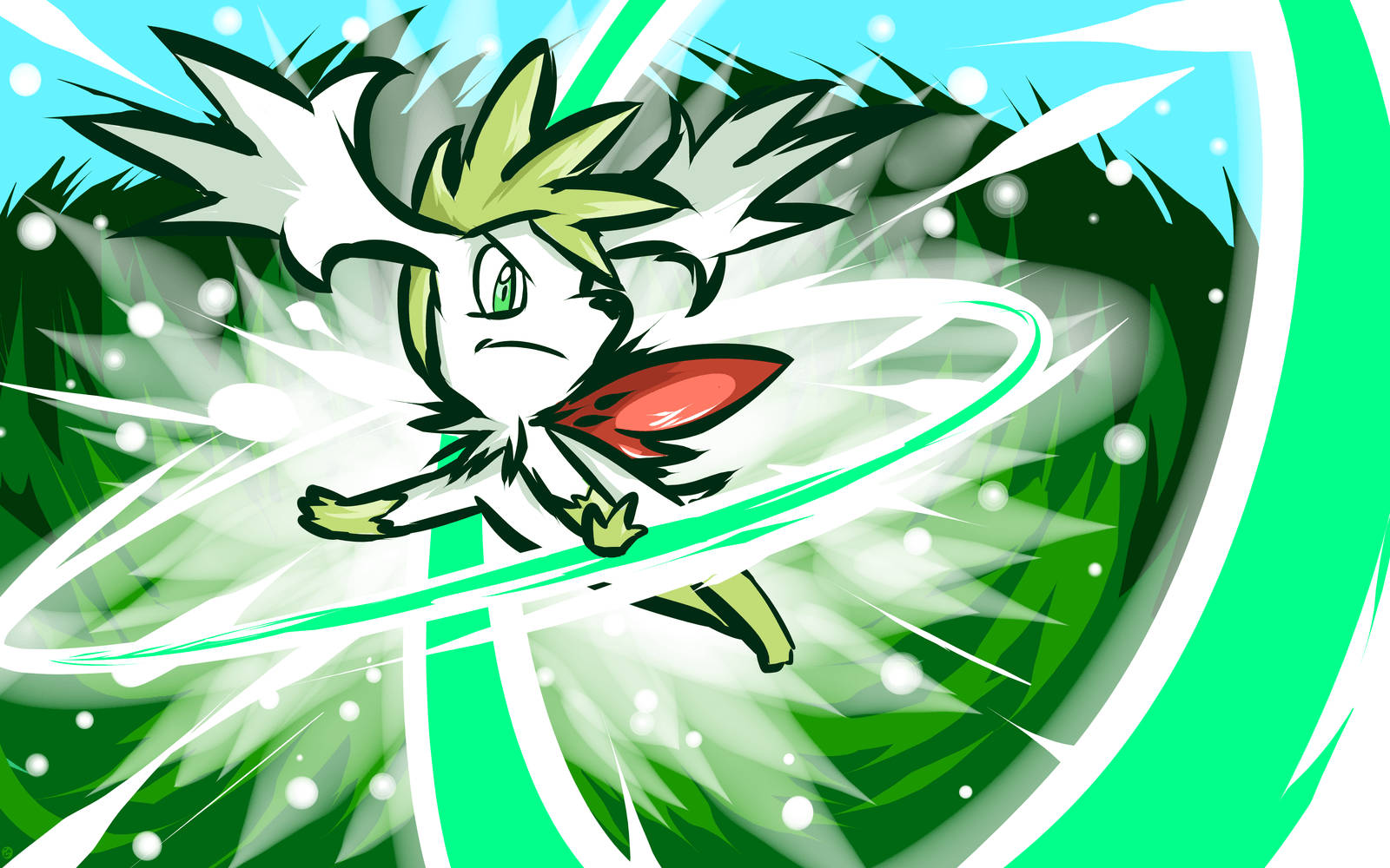 Shaymin Sky Forme Attacking Background