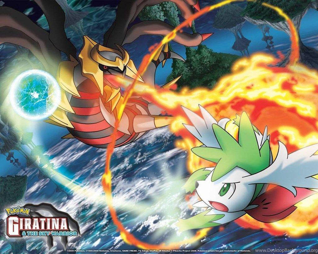 Shaymin Sky Forme Fighting Giratina