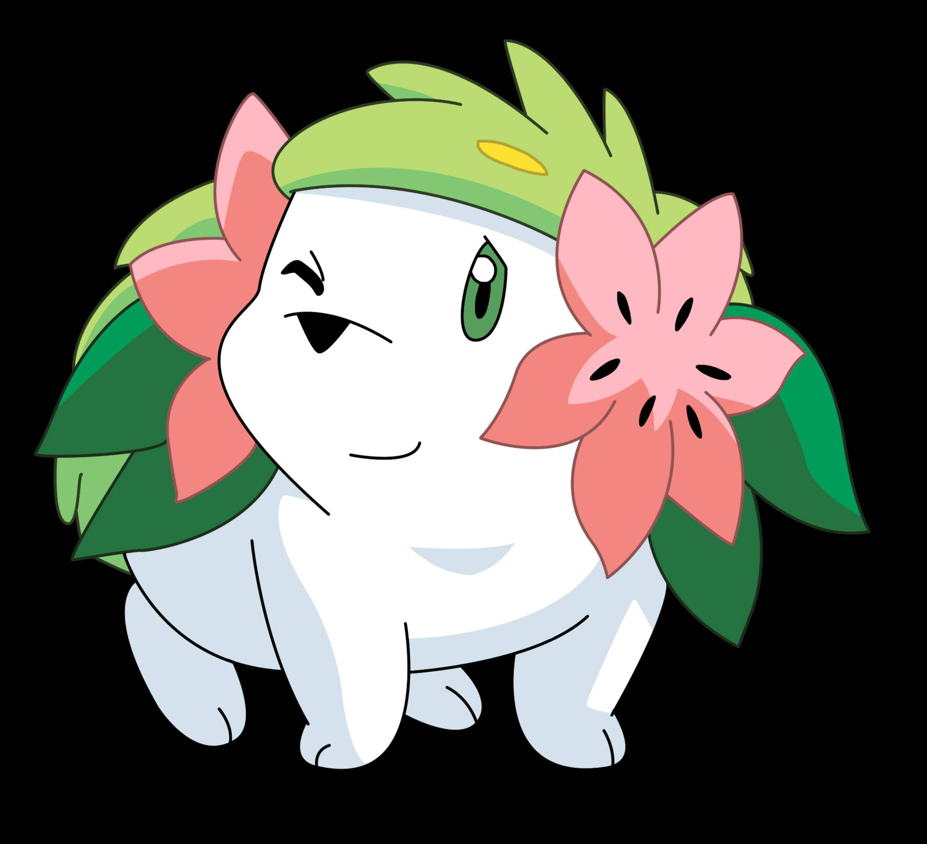 Shaymin Winking White Background Background