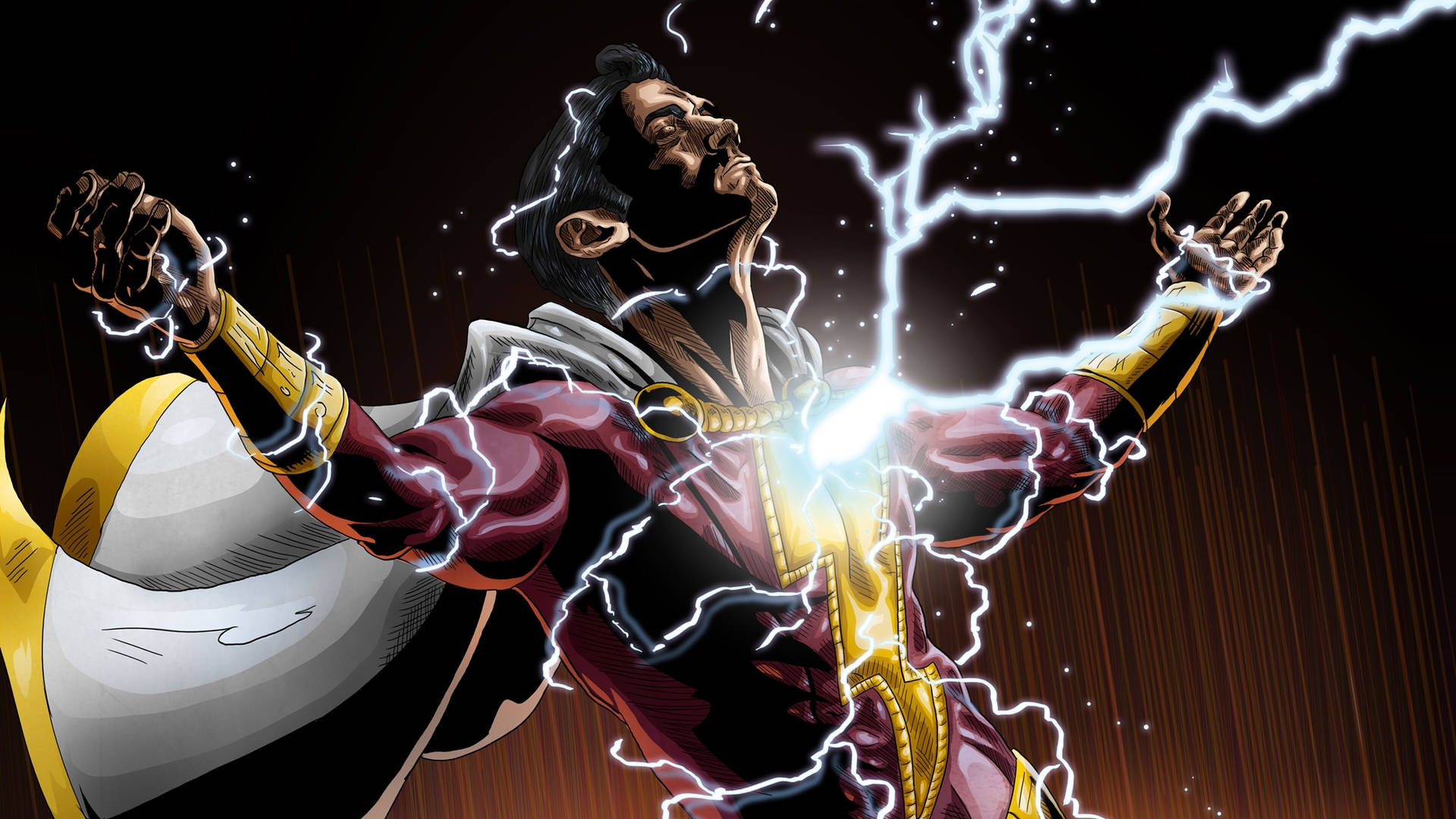 Shazam Superhero Power Lightning Background