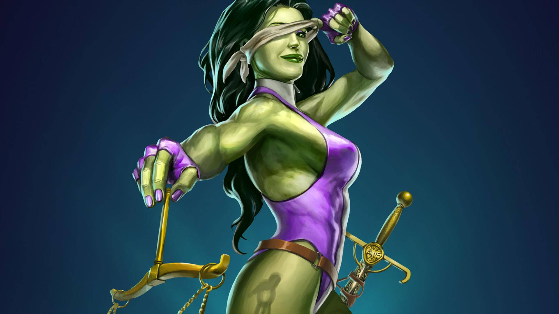 She Hulk Anime Art Background