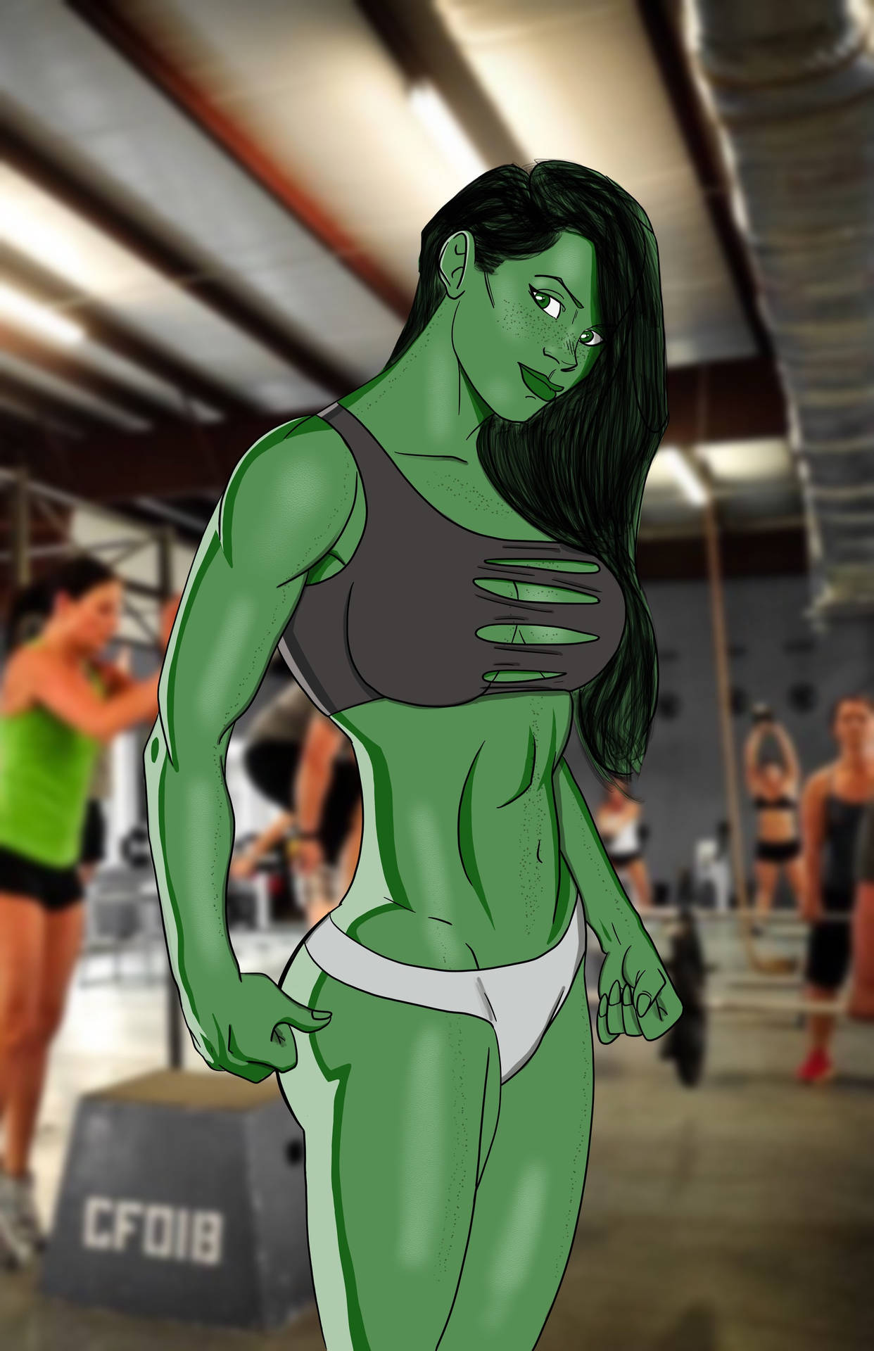 She Hulk At The Gym Background