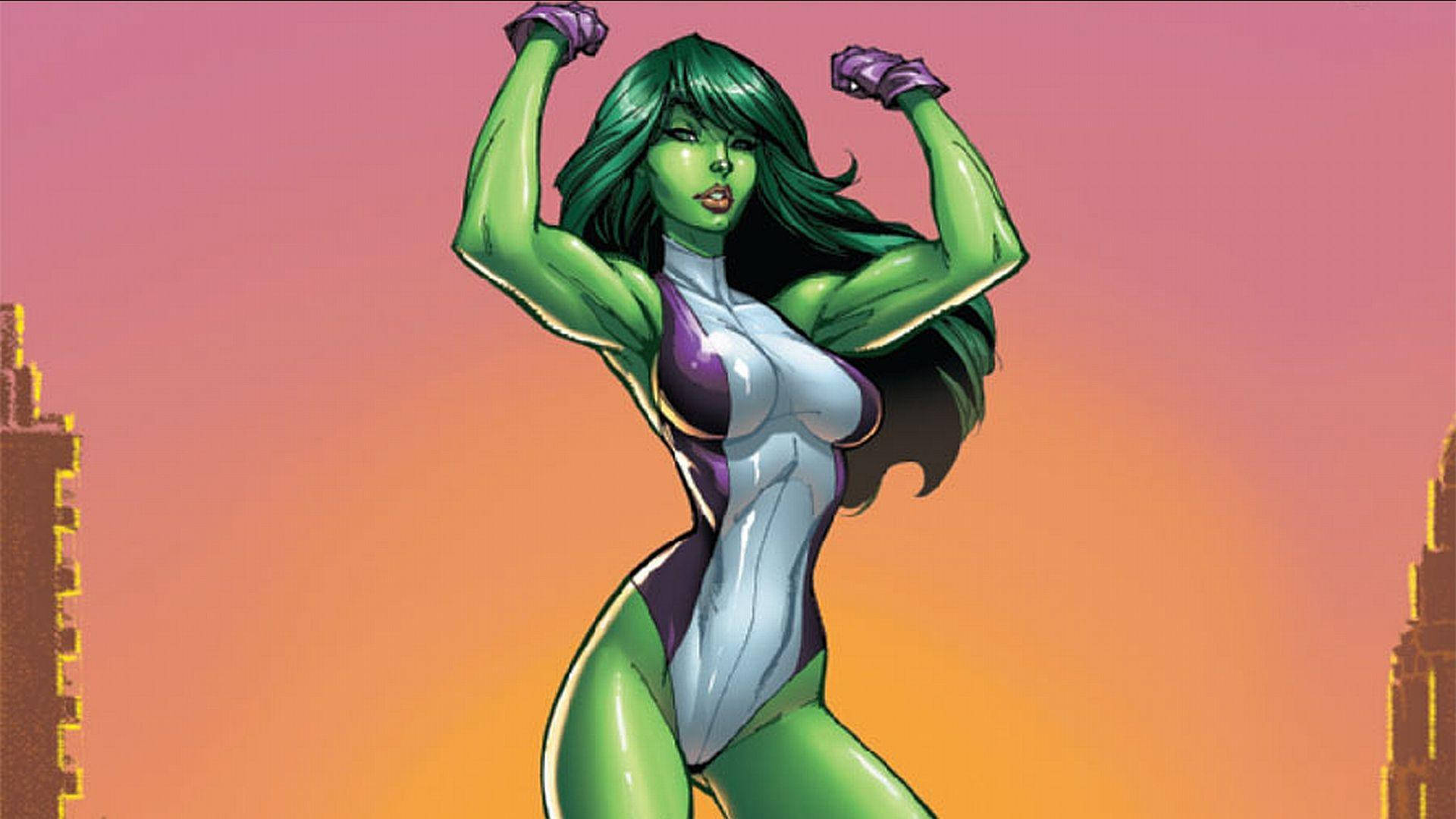 She Hulk Cartoon Background