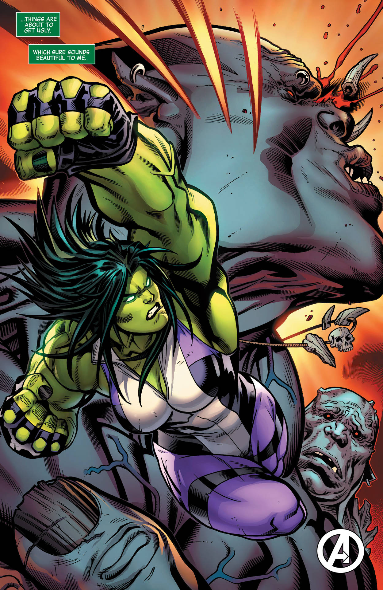She Hulk Comic Strip Background