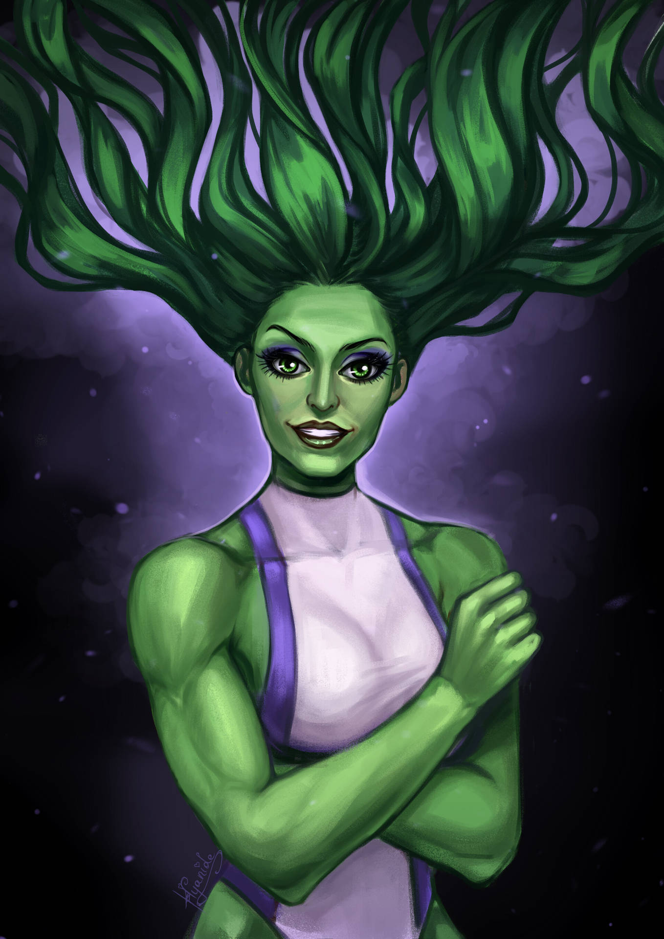 She Hulk In Galaxy Background