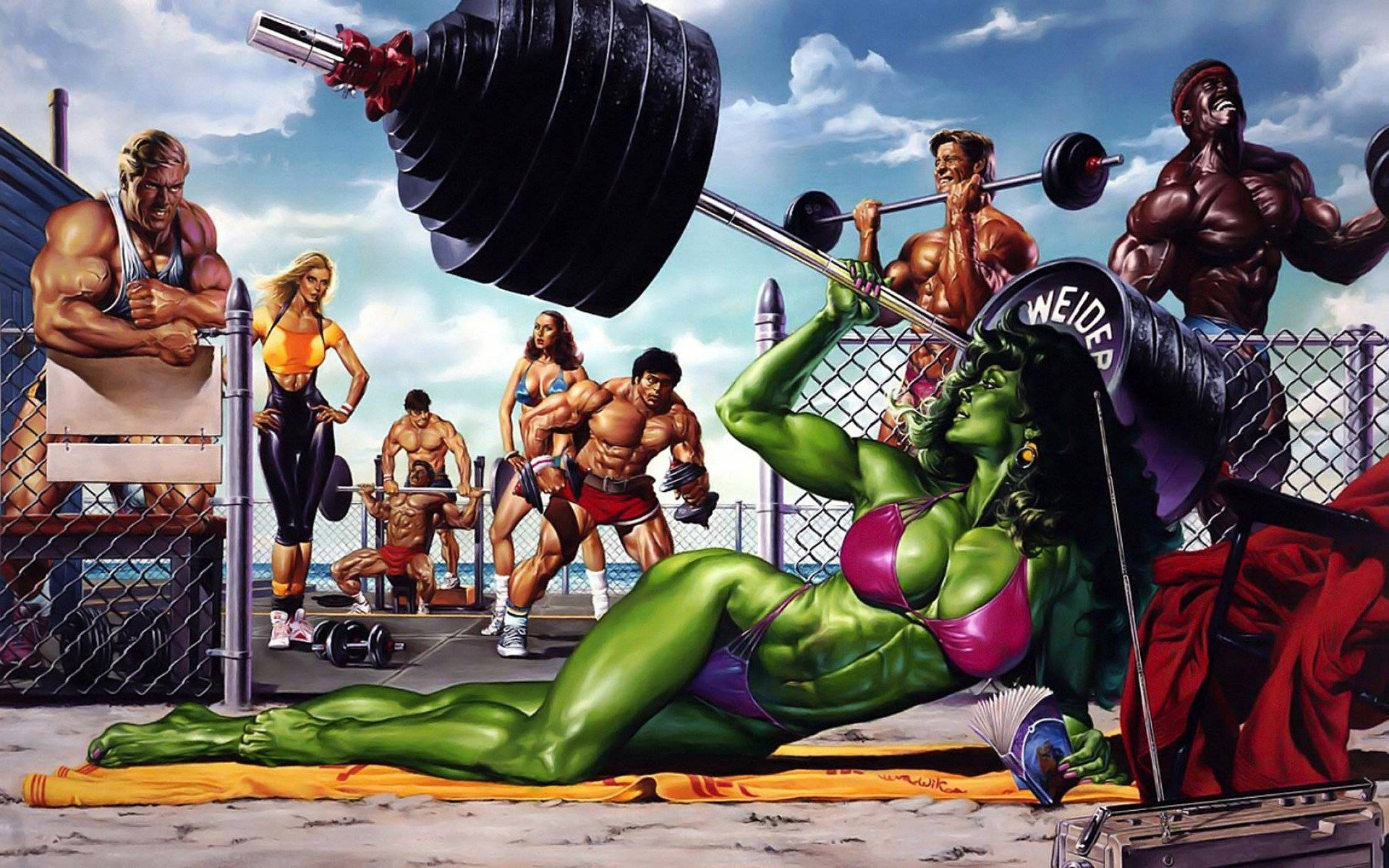 She-hulk Outdoor Gym Background