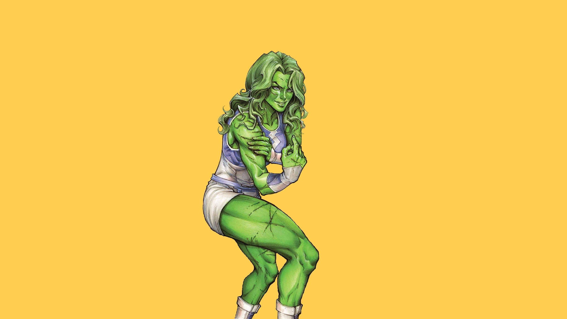 She Hulk Yellow Comic Art Background