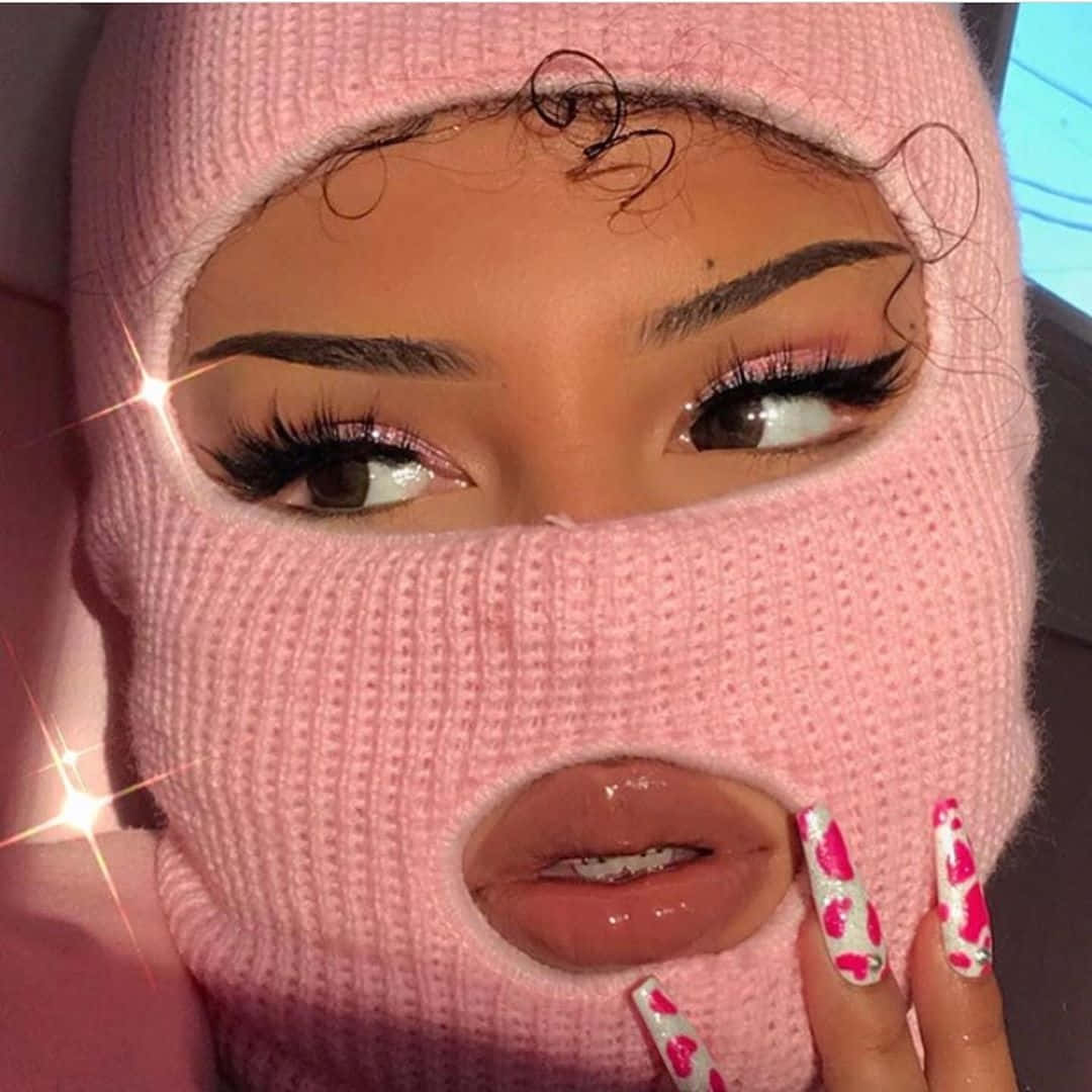 She's A Strong, Independent And Wild Pink Bad Girl. Background