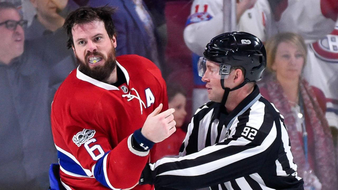 Shea Weber Held By The Referee Background