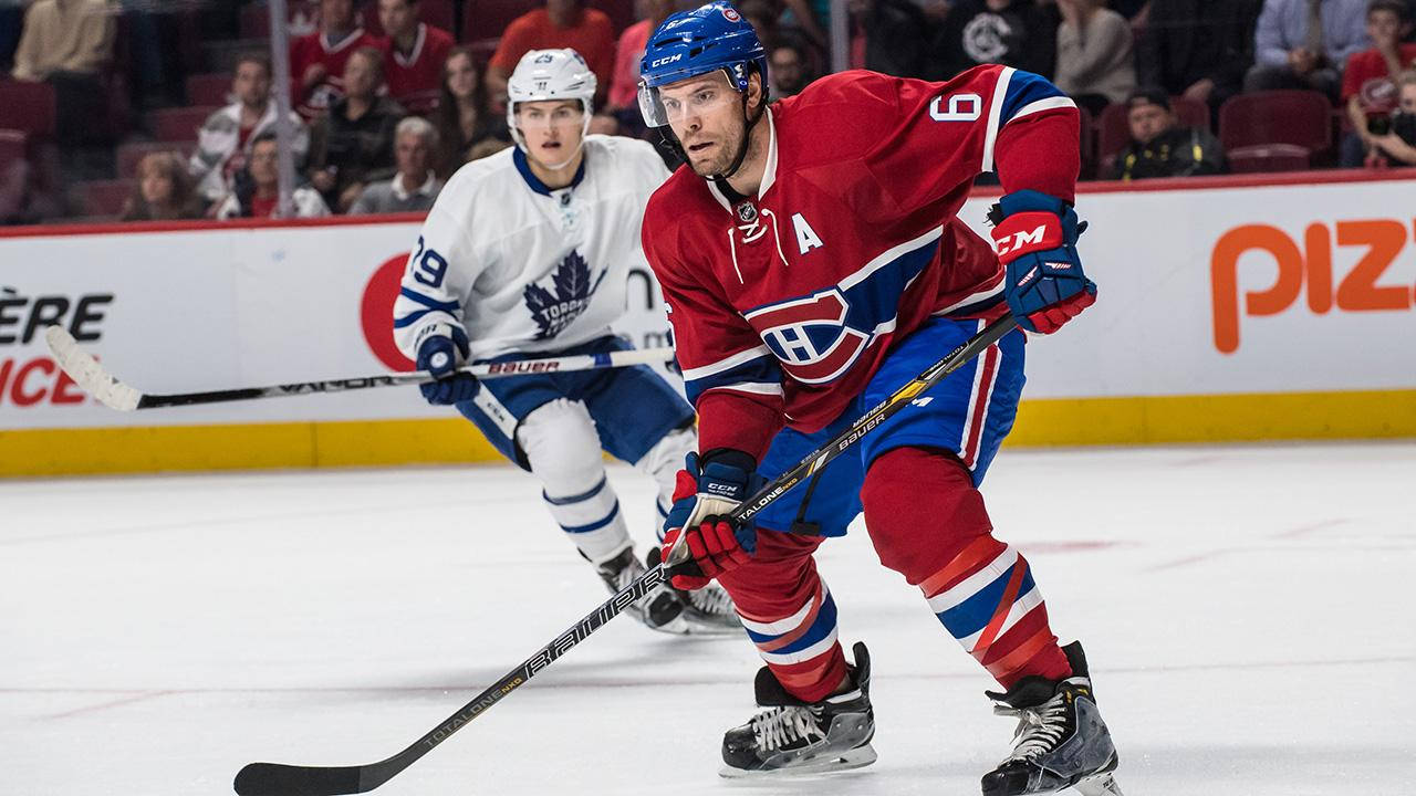 Shea Weber In Action Against The Toronto Maple Leafs Background