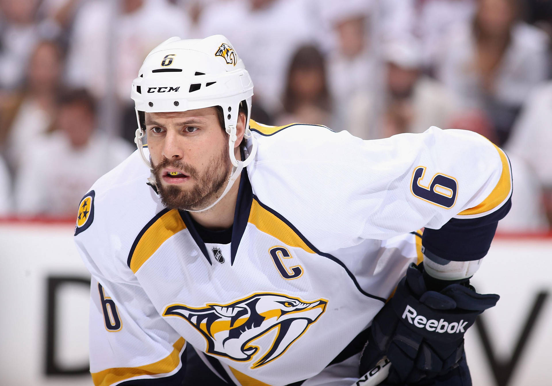 Shea Weber In Action For Nashville Predators Background