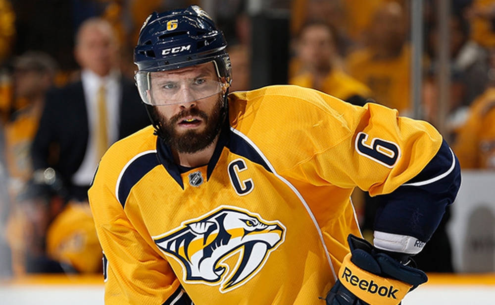 Shea Weber In Action - Nashville Predators Player Background