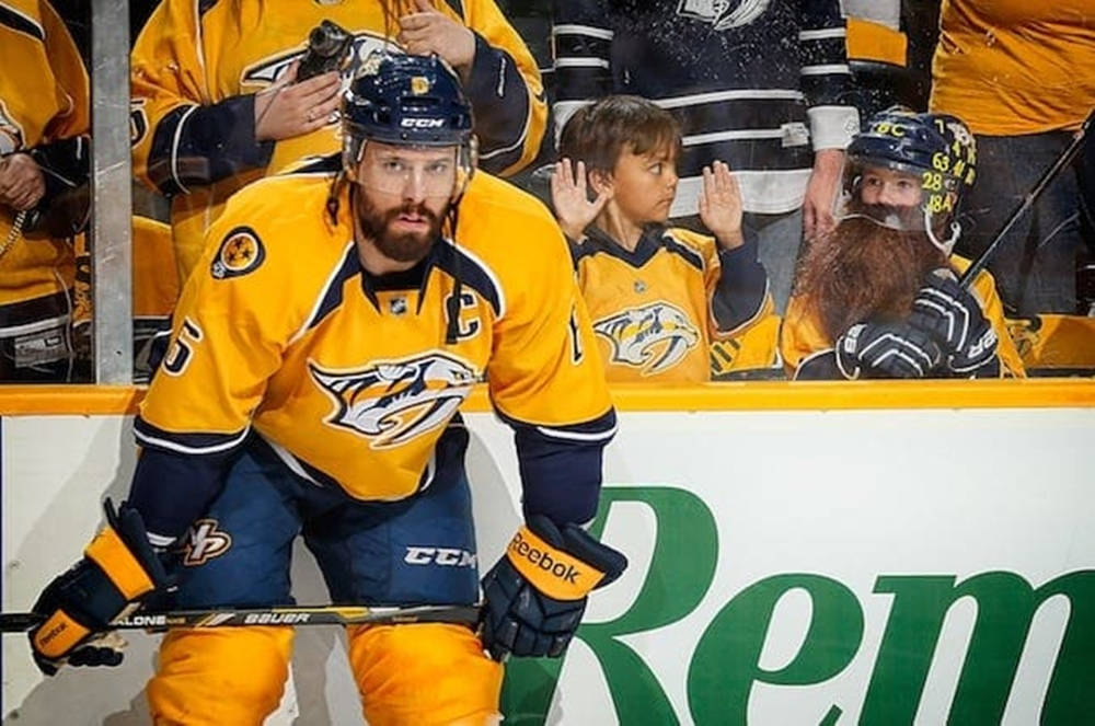 Shea Weber Near The Crowd Player Background