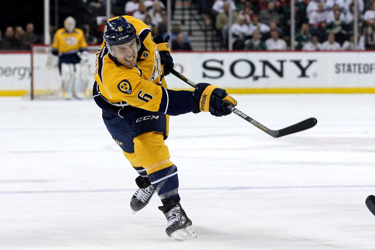 Shea Weber Smashing Poster Nashville Predators Background