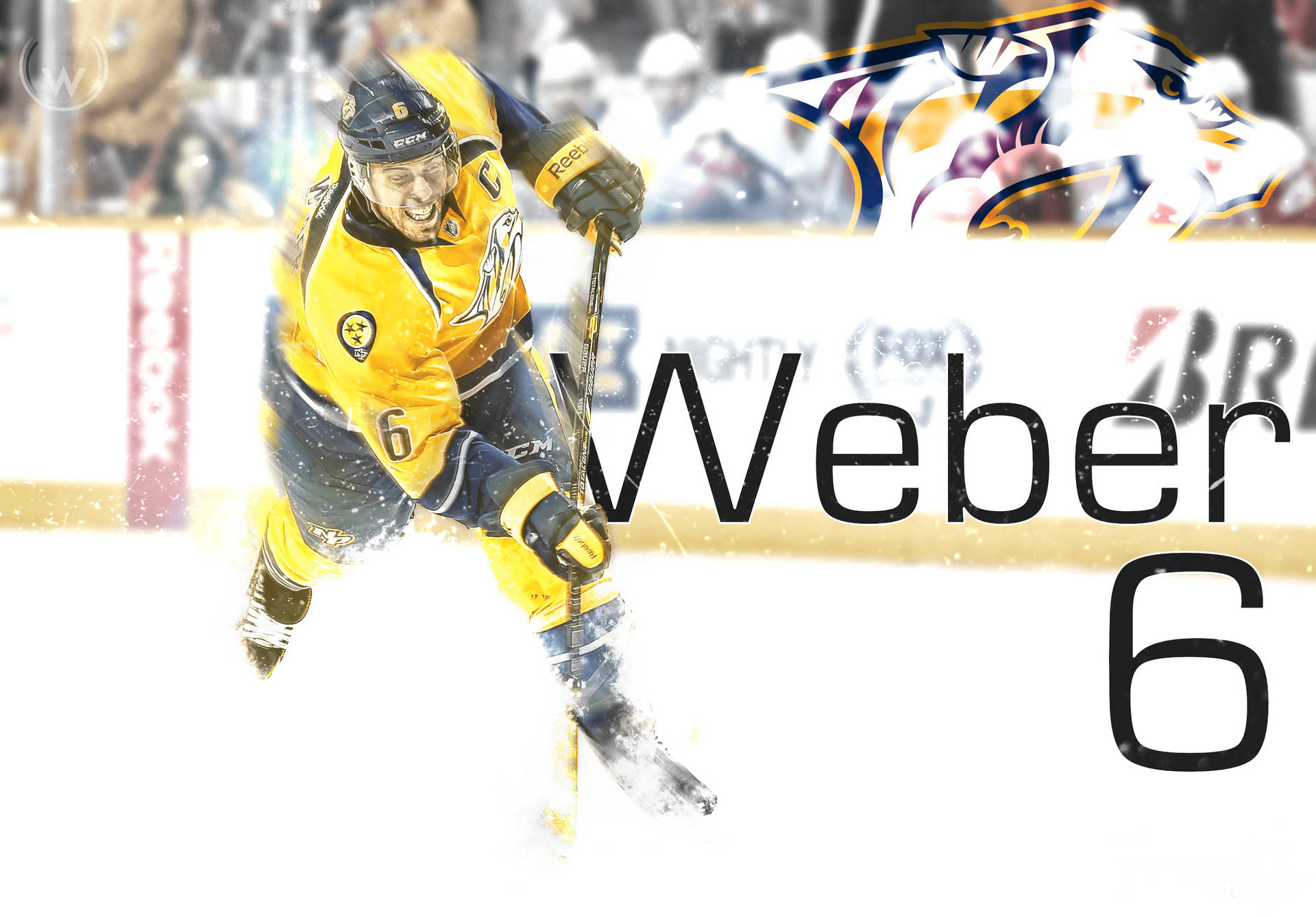 Shea Weber Yellow Nashville Predators Number 6 Background