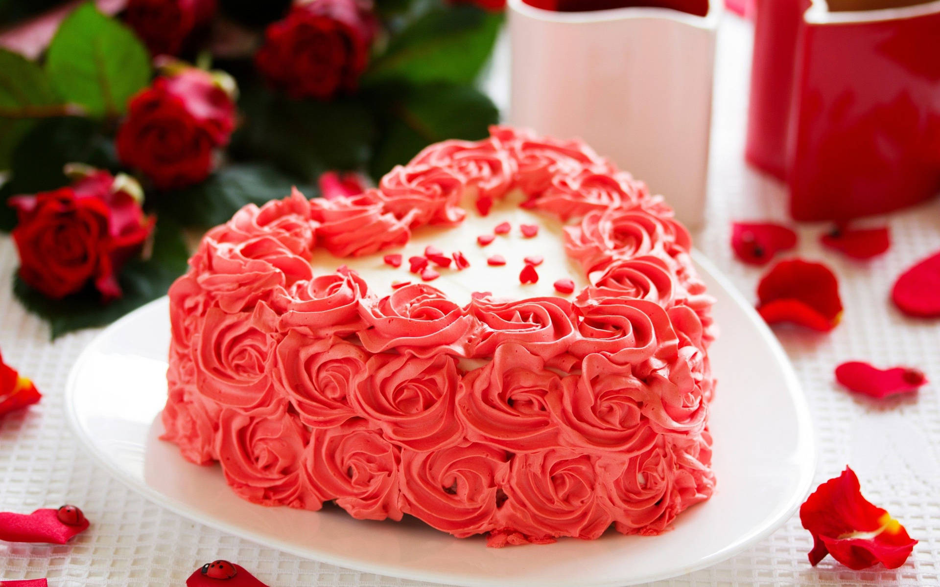 Sheesh Heart-shaped Red Cake Background