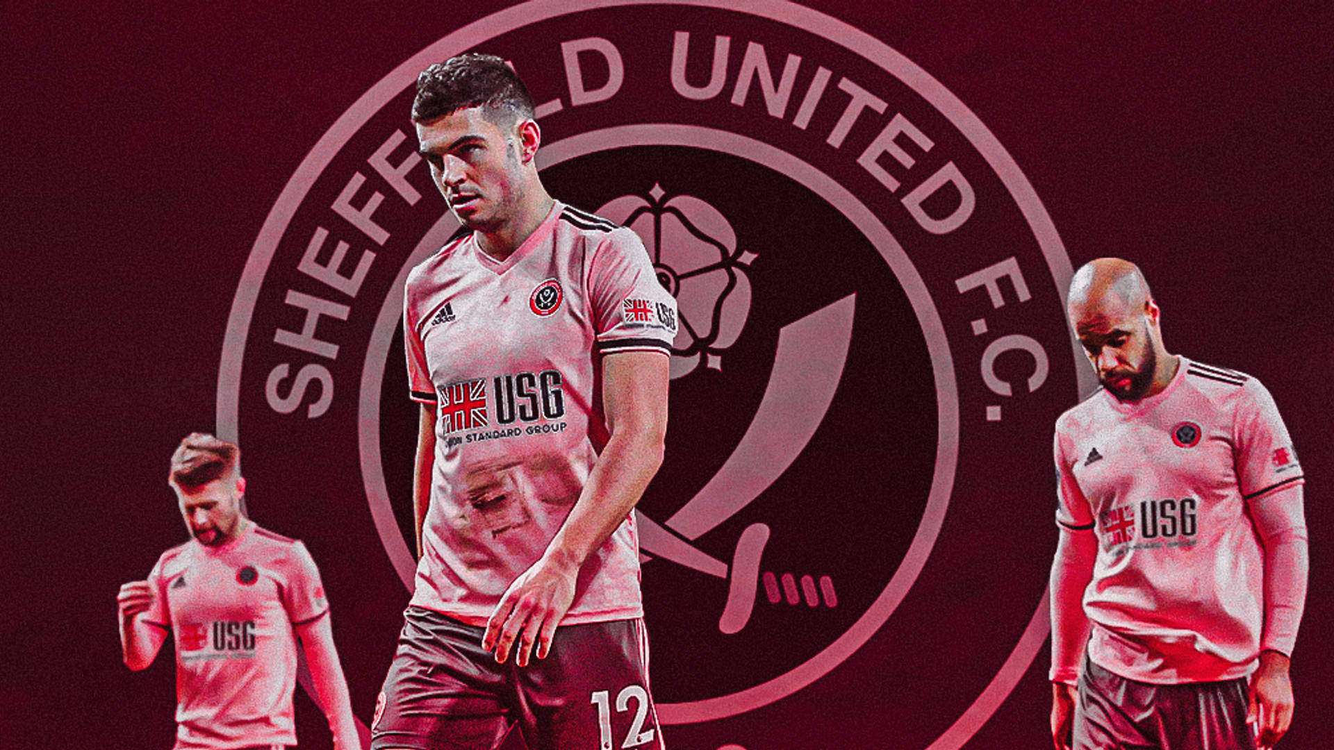 Sheffield United Soccer Team Trio