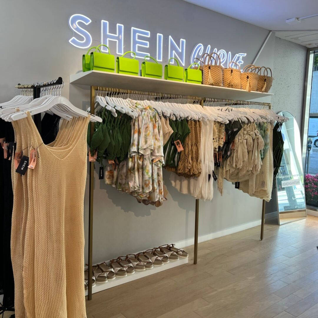 Shein Curve Clothing Rack Background