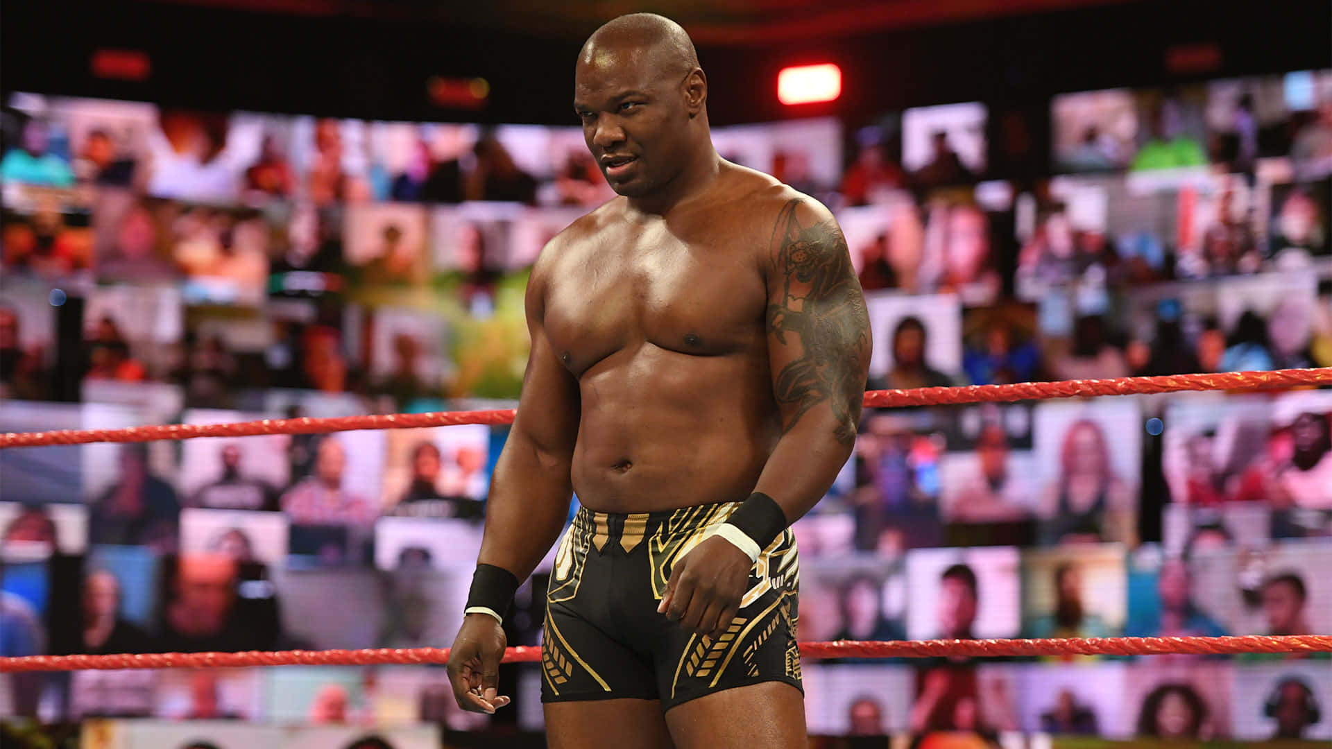Shelton Benjamin Stand Ring Shirtless Background