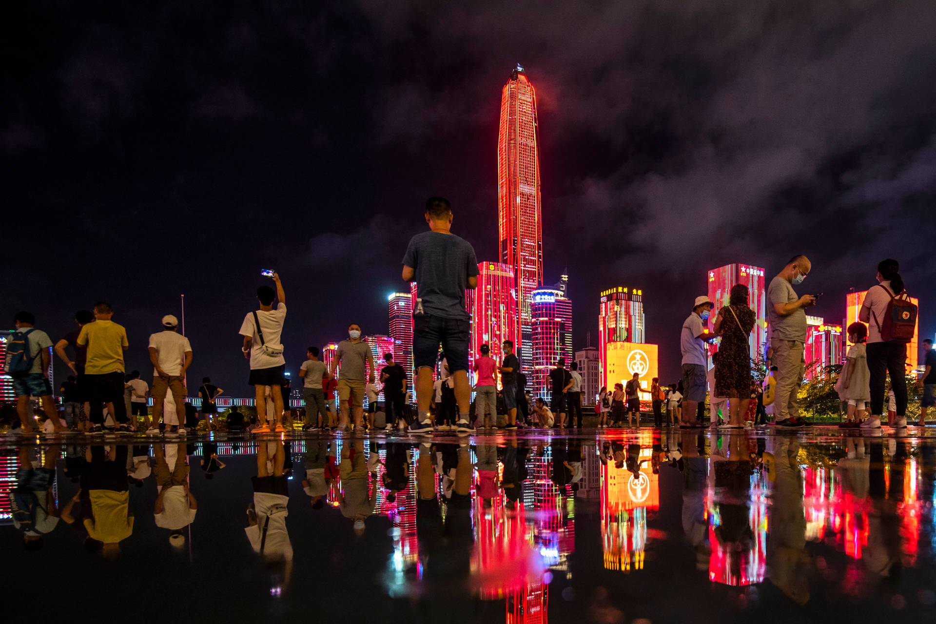 Shenzhen City Night Life Background