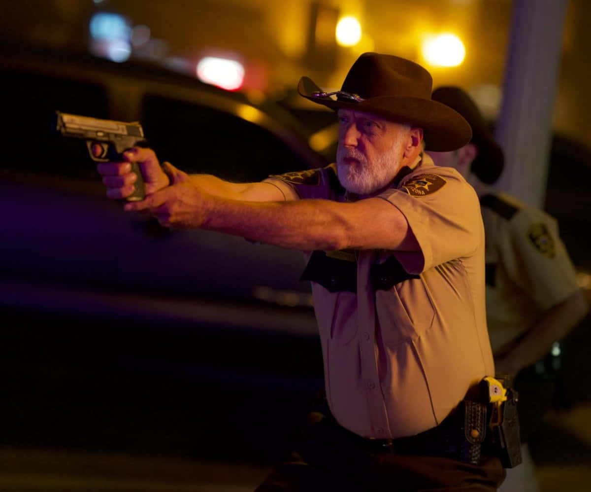 Sheriffin Actionat Night Background