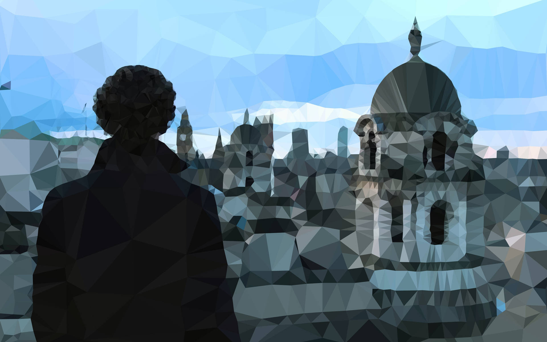 Sherlock Holmes Poly Art Background