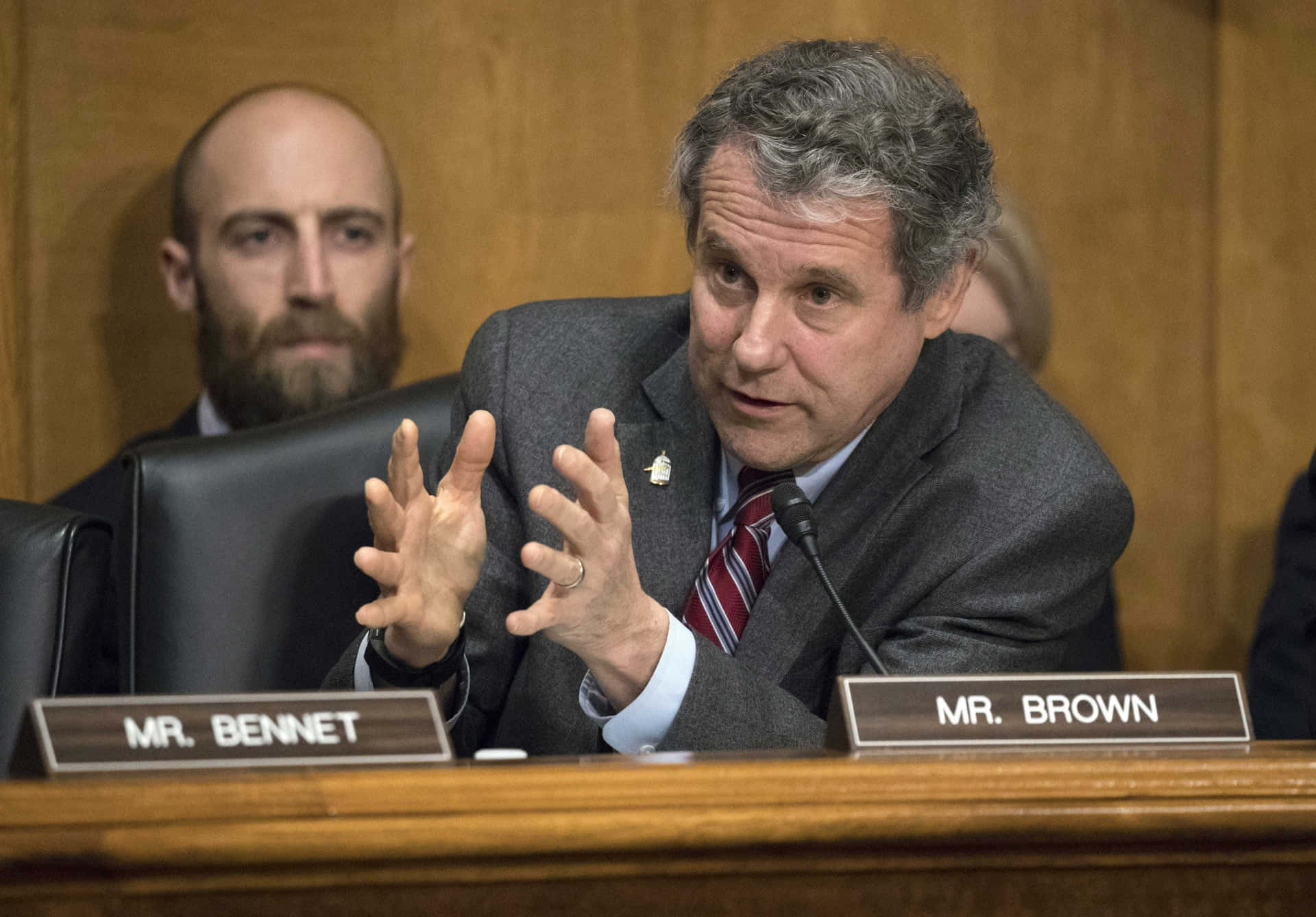 Sherrod Brown Arguing In Senate Background