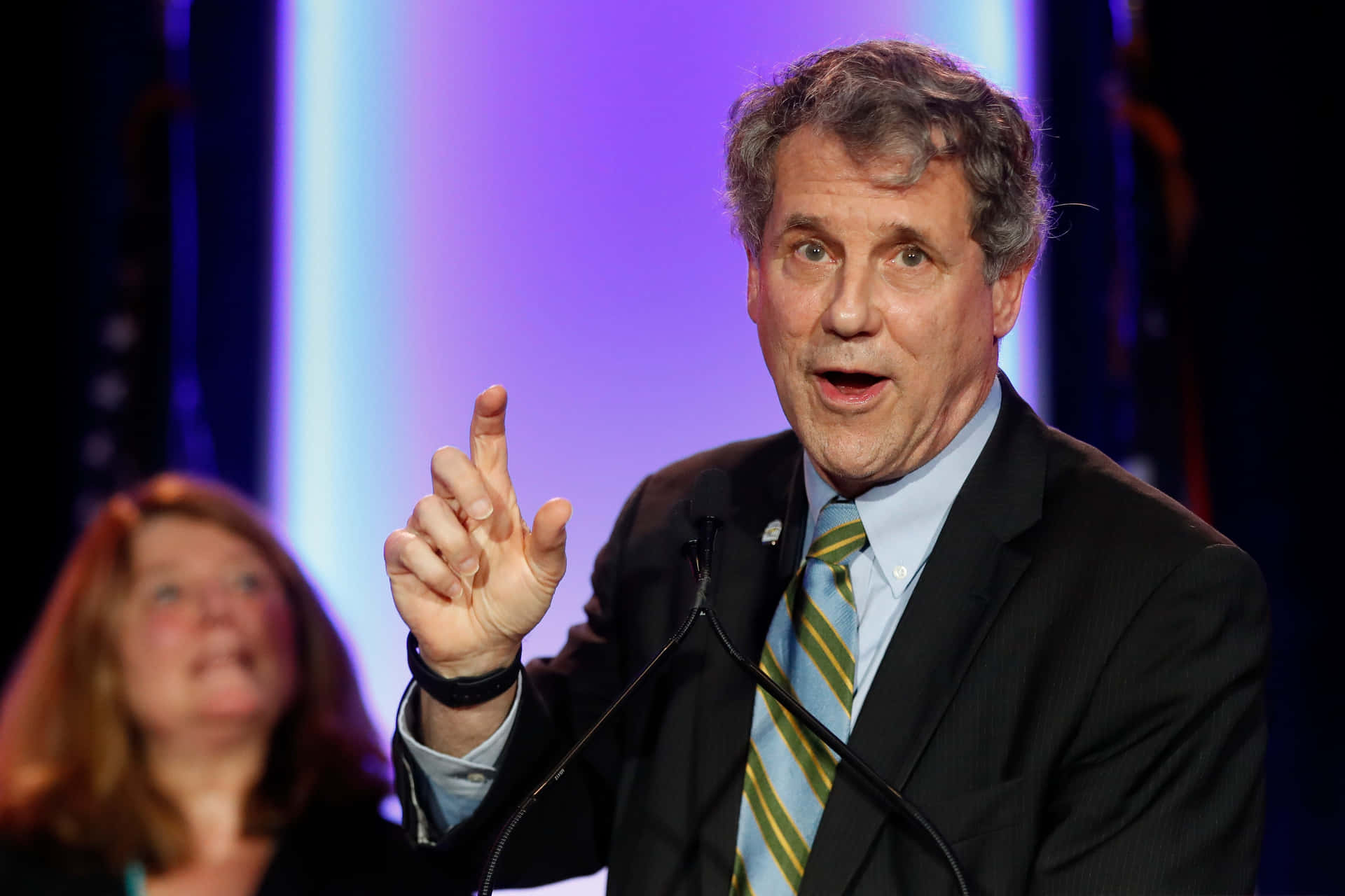 Sherrod Brown Gesturing During Speech Background