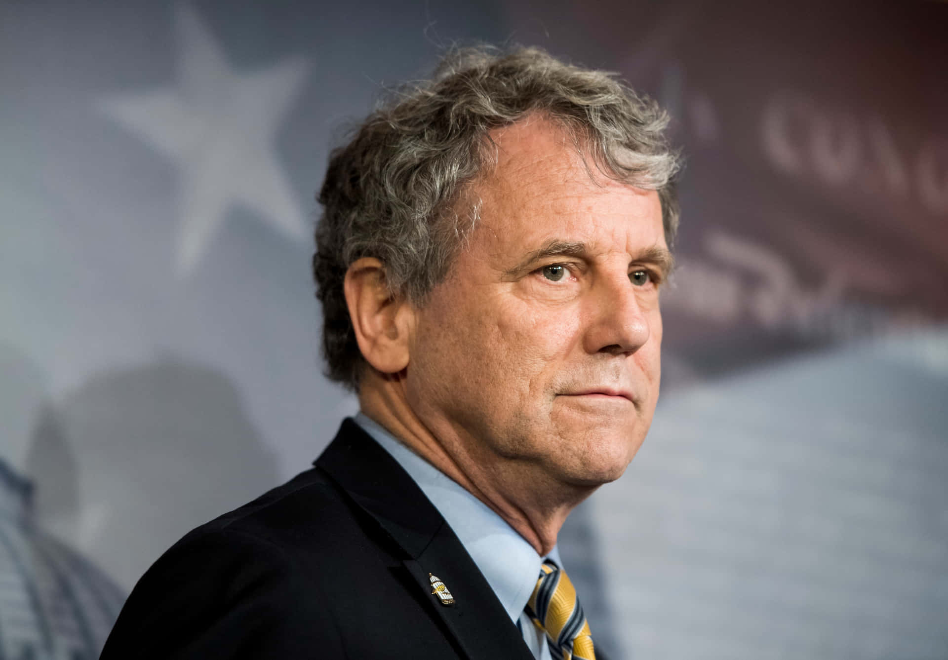 Sherrod Brown With Half-grin Background
