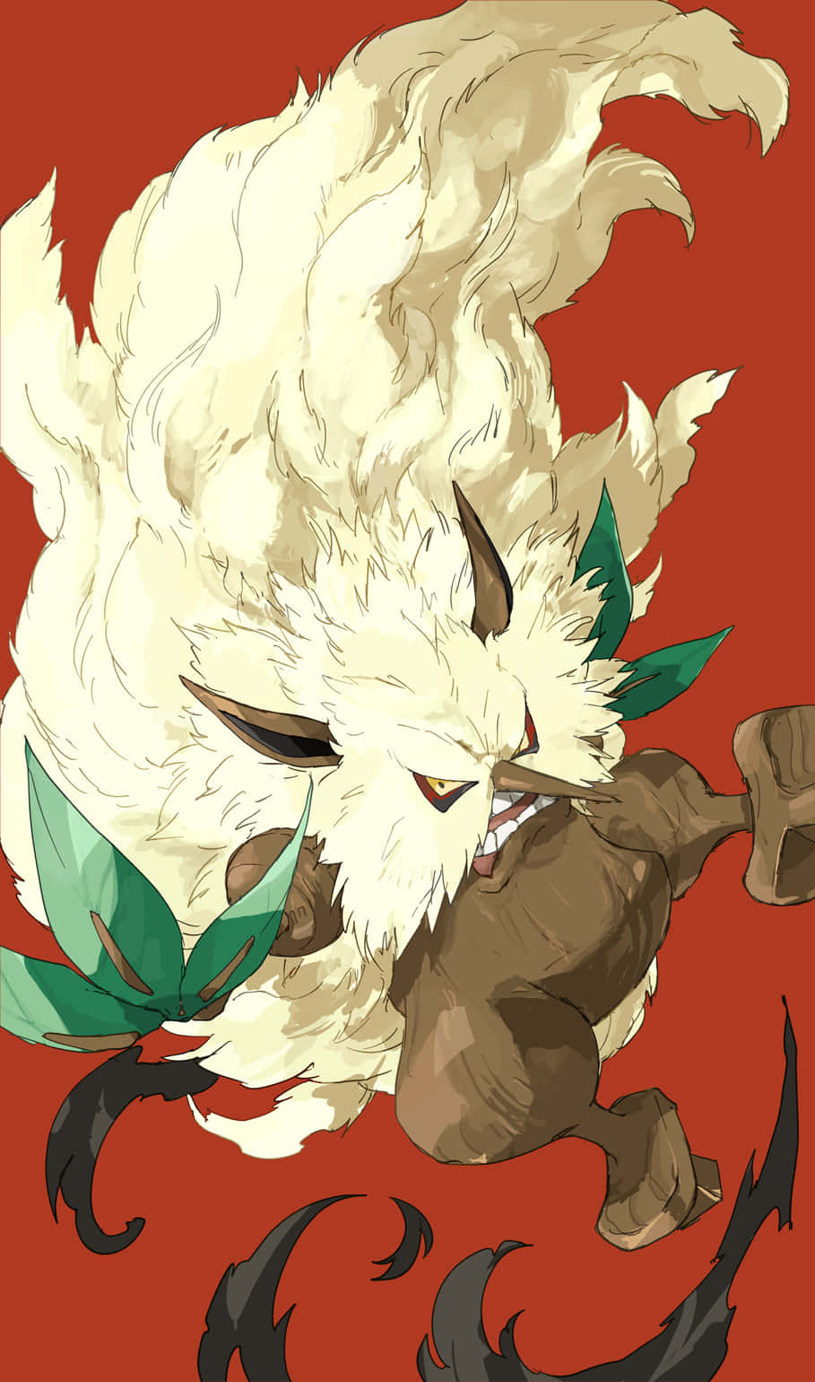 Shiftry Angry Red Background Iphone Background