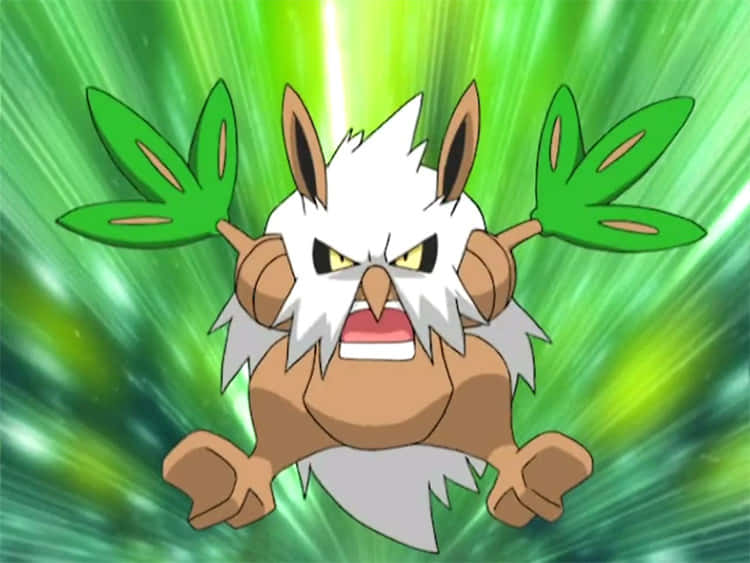 Shiftry Attack Green Background Background