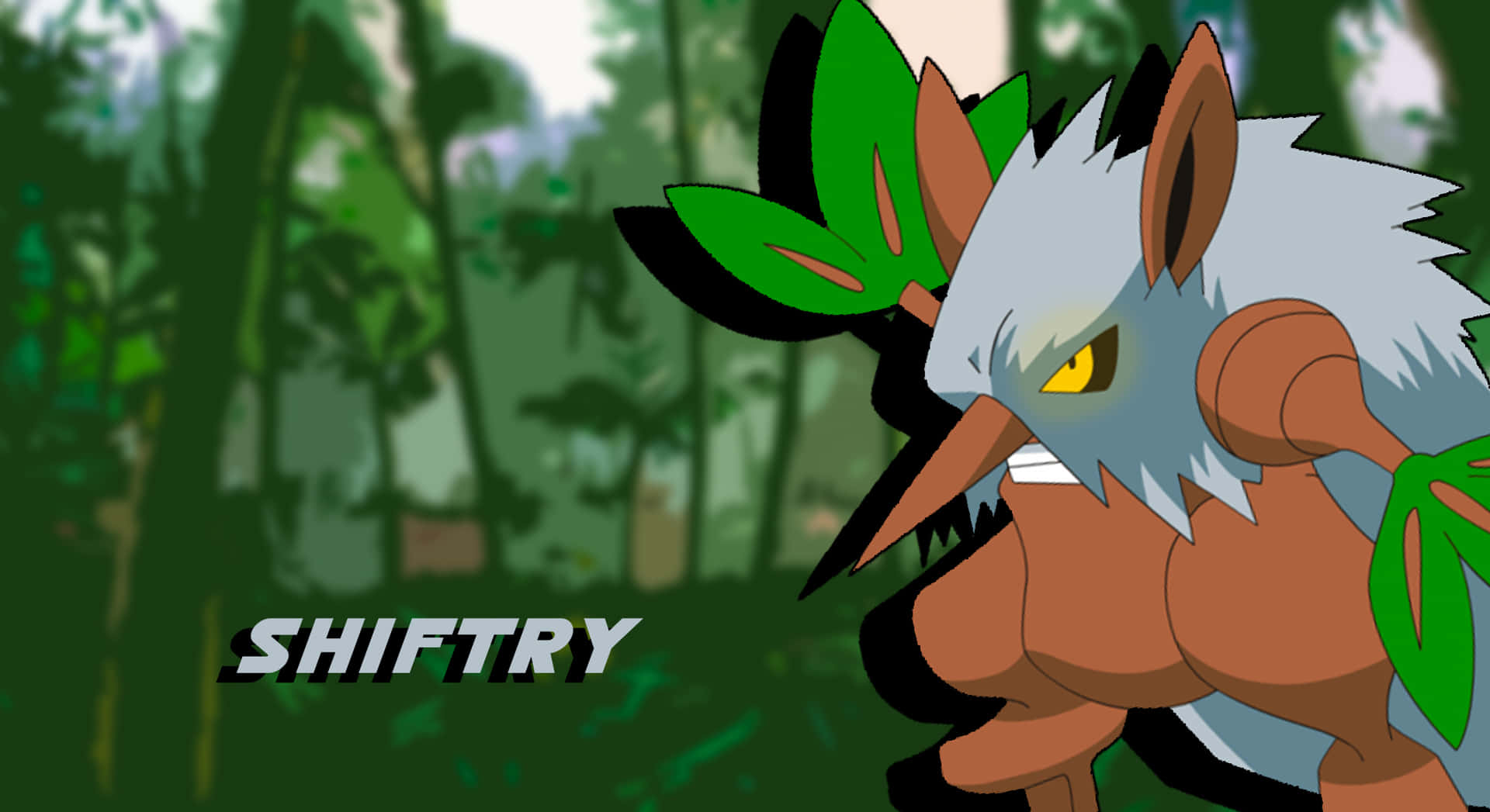 Shiftry Forest With Name Background