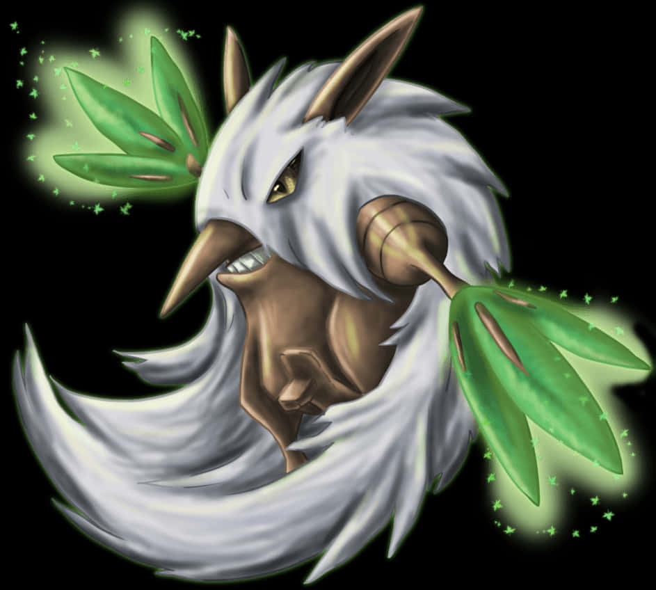 Shiftry Glowing Leafy Hands Background