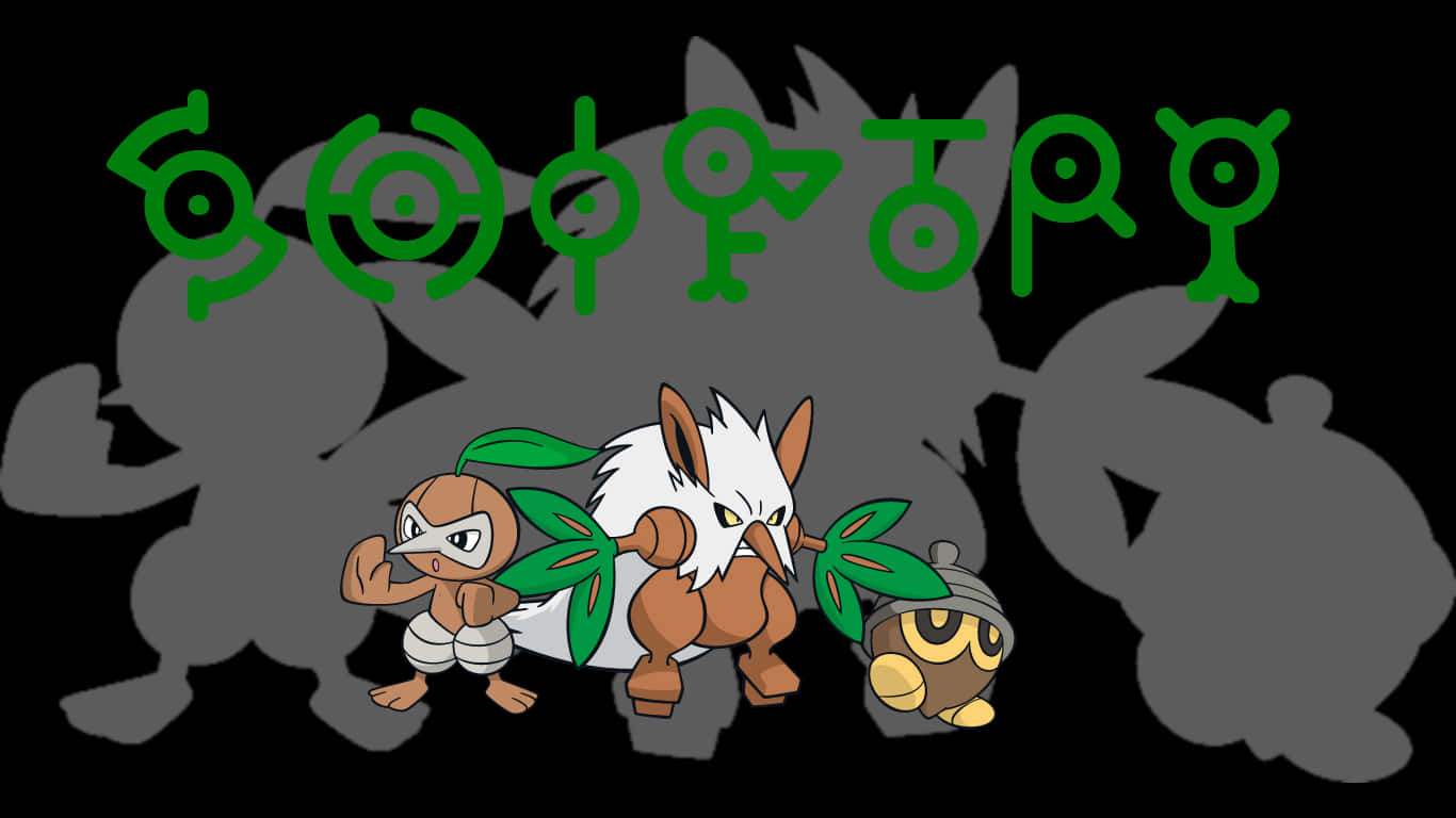 Shiftry Line Unown Letters Background