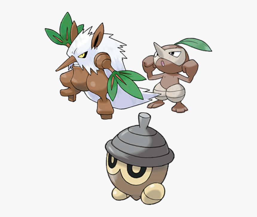 Shiftry Nuzleaf Seedot Official Art Background