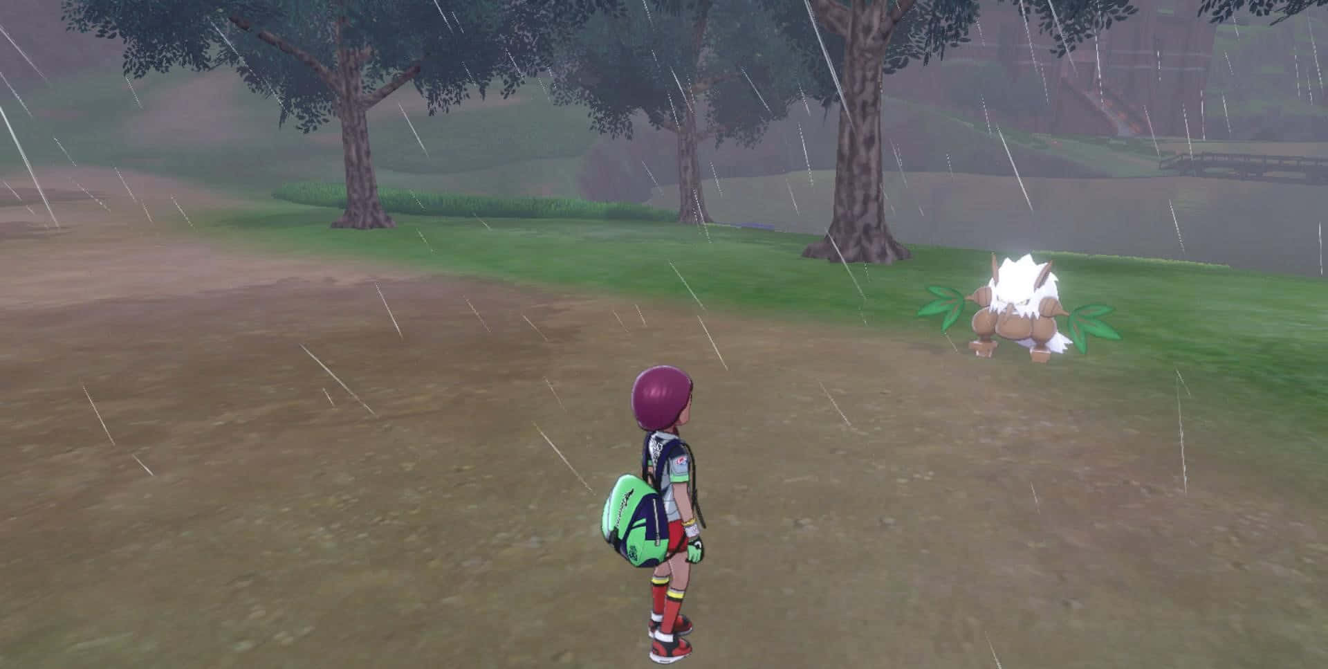 Shiftry Raining Wild Area Background