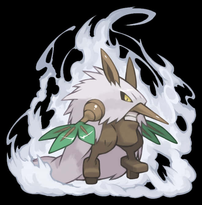 Shiftry White Smoke Background
