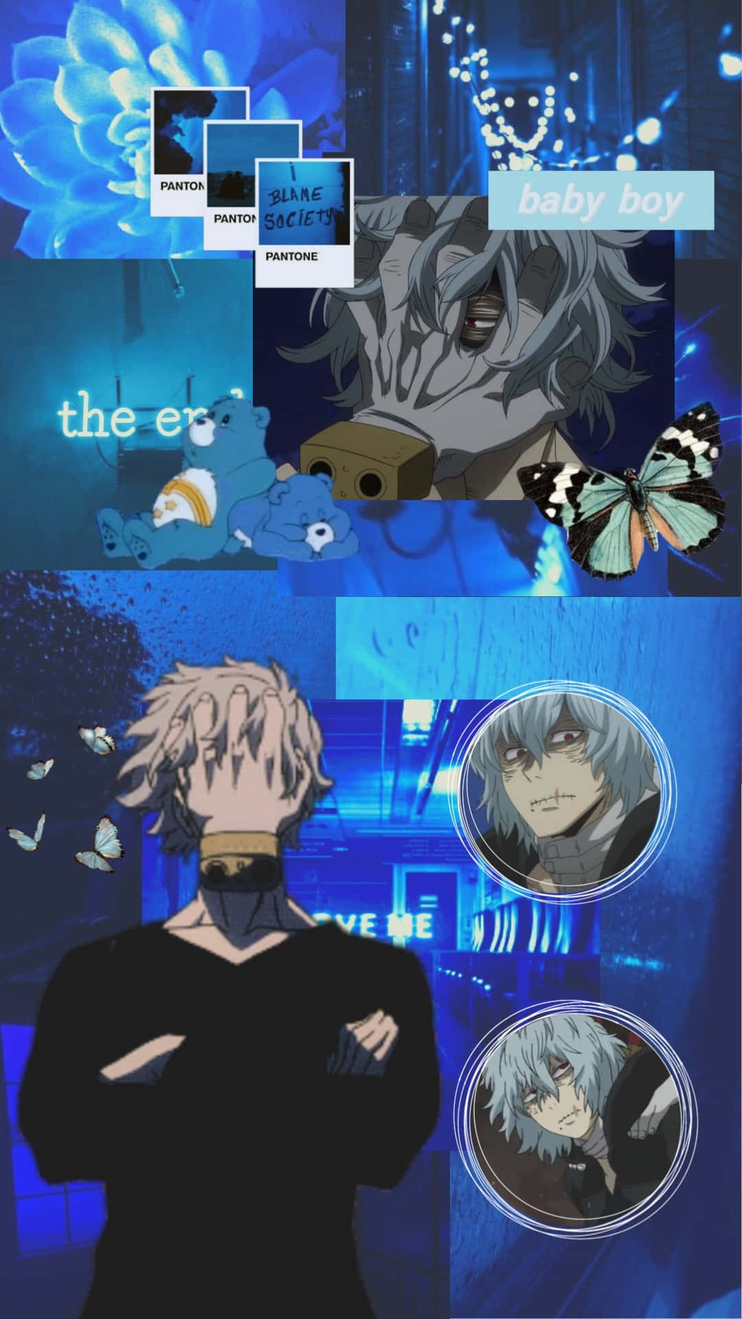 Shigaraki In Blue Aesthetic Background