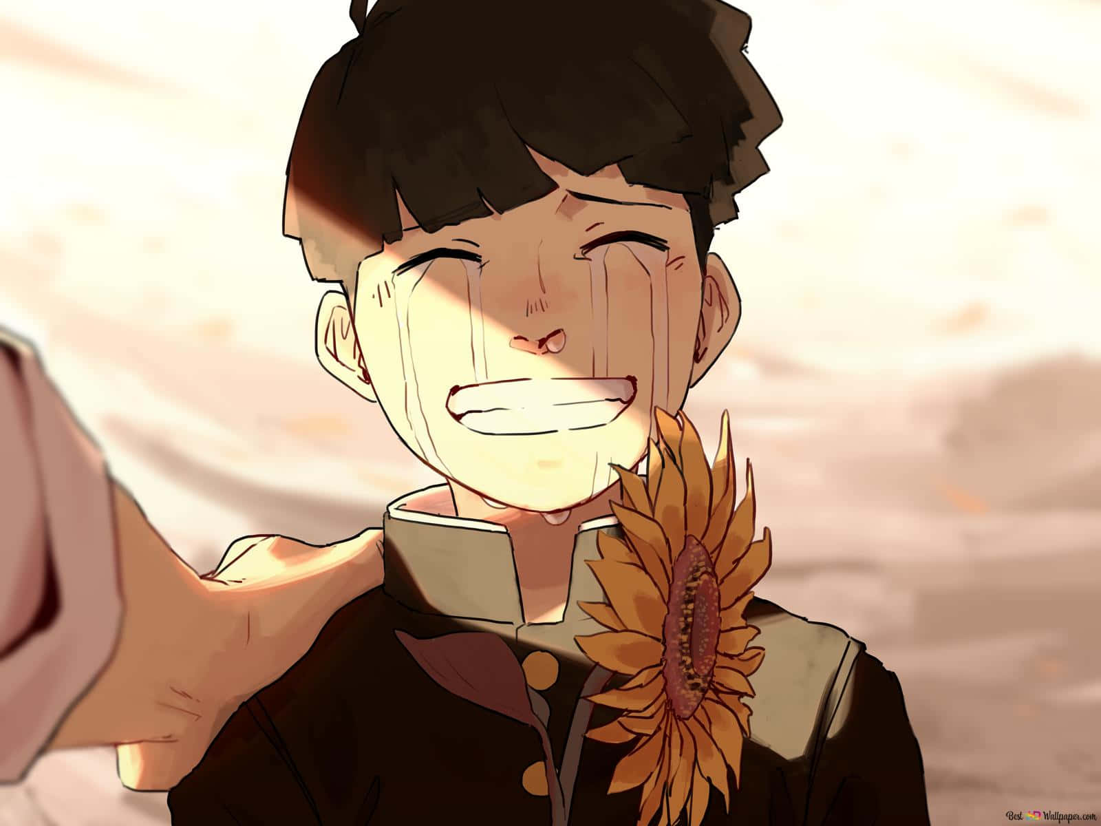 Shigeo Kageyama Crying With Sunflower