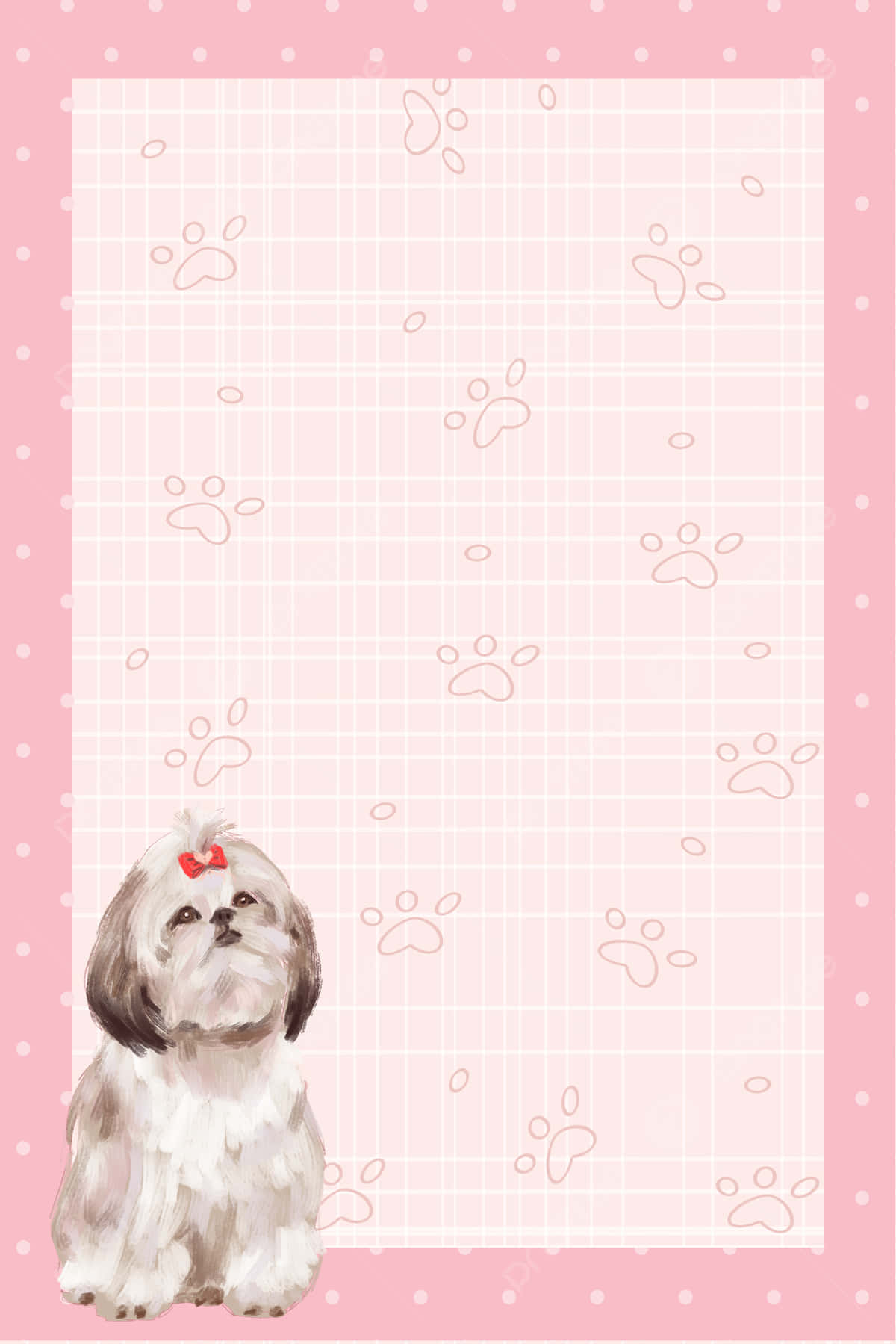 Shih Tzu Pink Frame