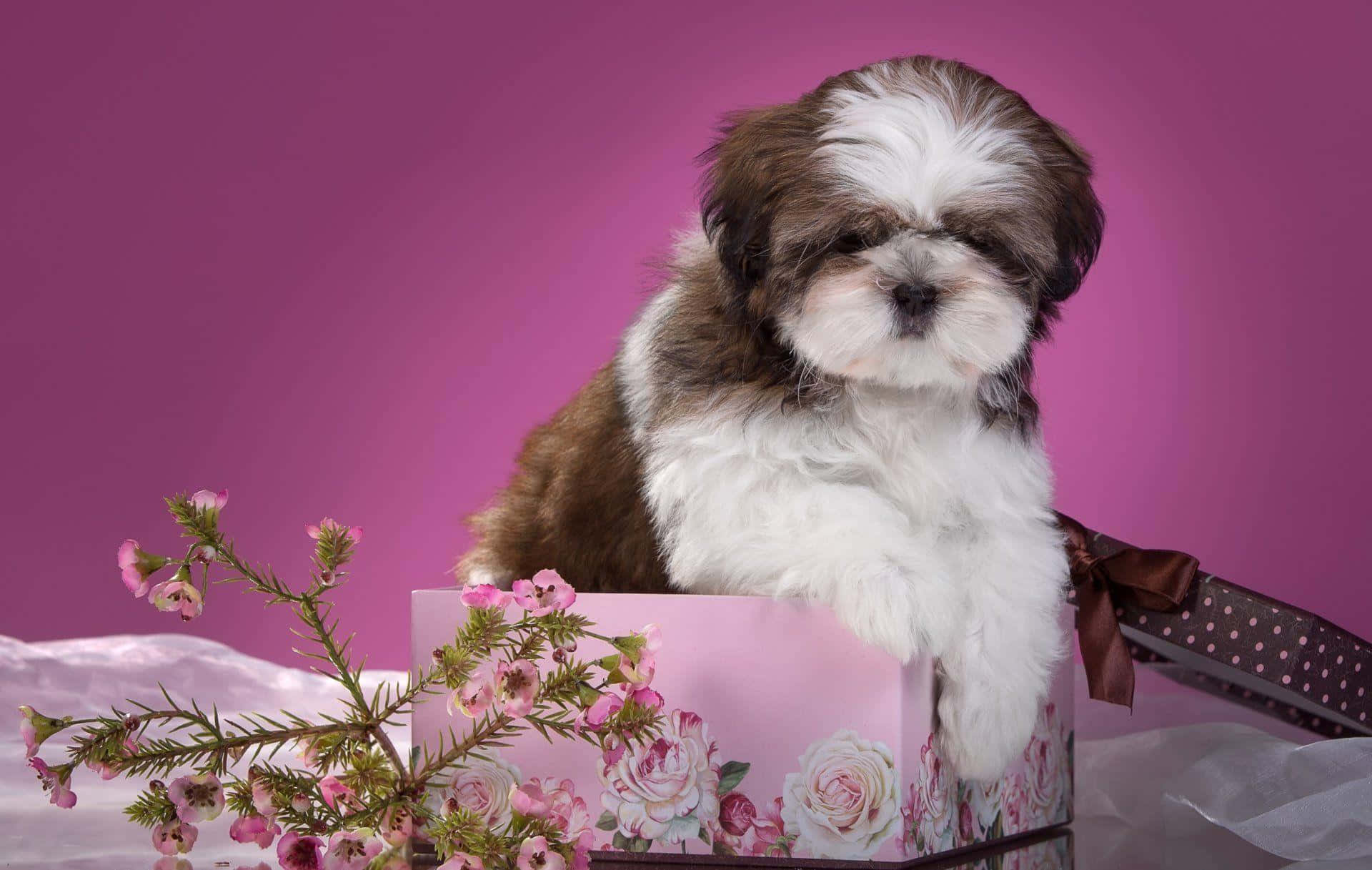 Shih Tzu Purple Themed Photoshoot Background