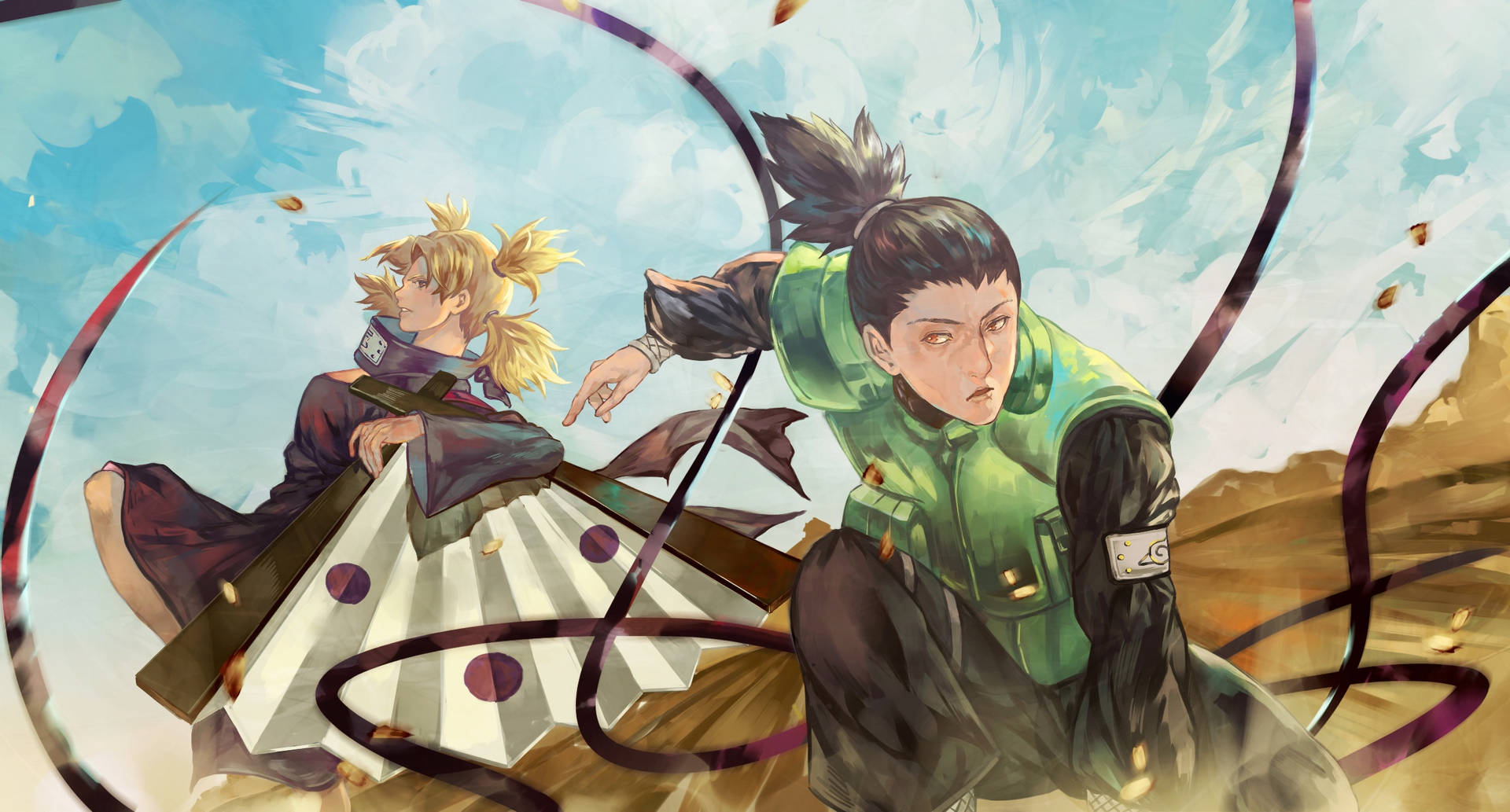 Shikamaru And Temari Battle Background