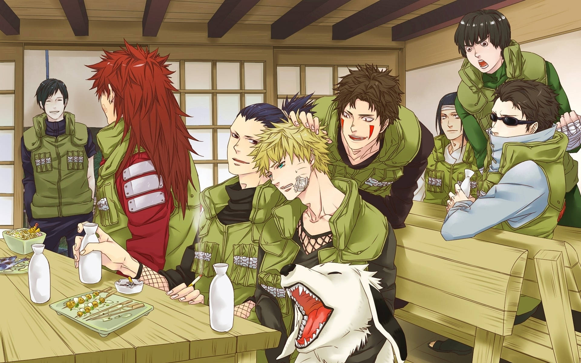 Shikamaru Eating With Friends