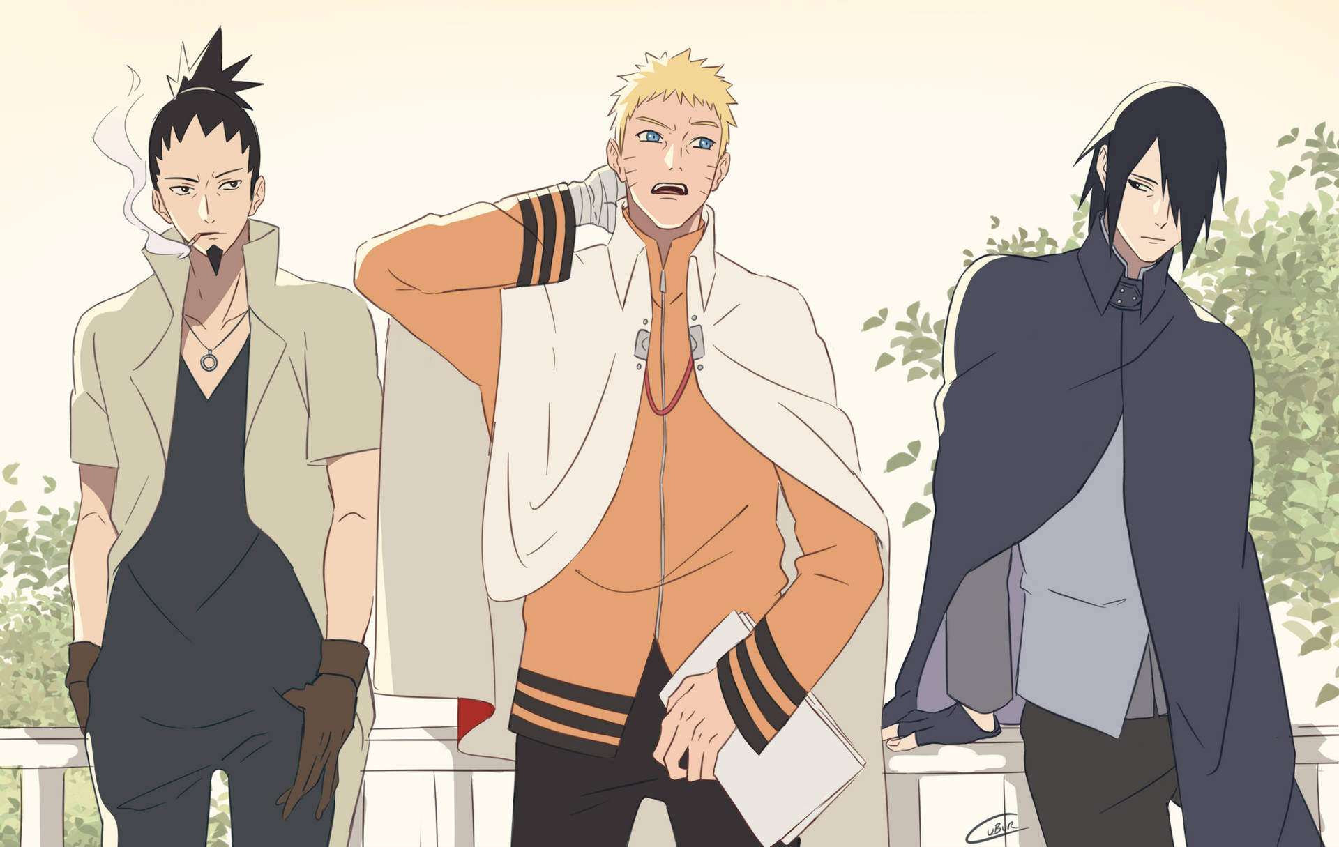 Shikamaru, Sasuke And Naruto Background