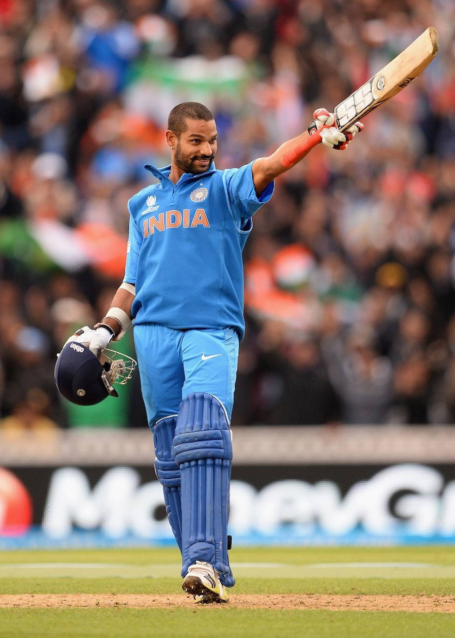 Shikhar Dhawan Pointing Bat