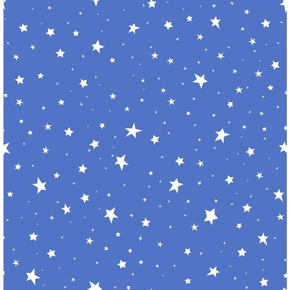 Shimmering Blue Stars In The Dark Sky Background