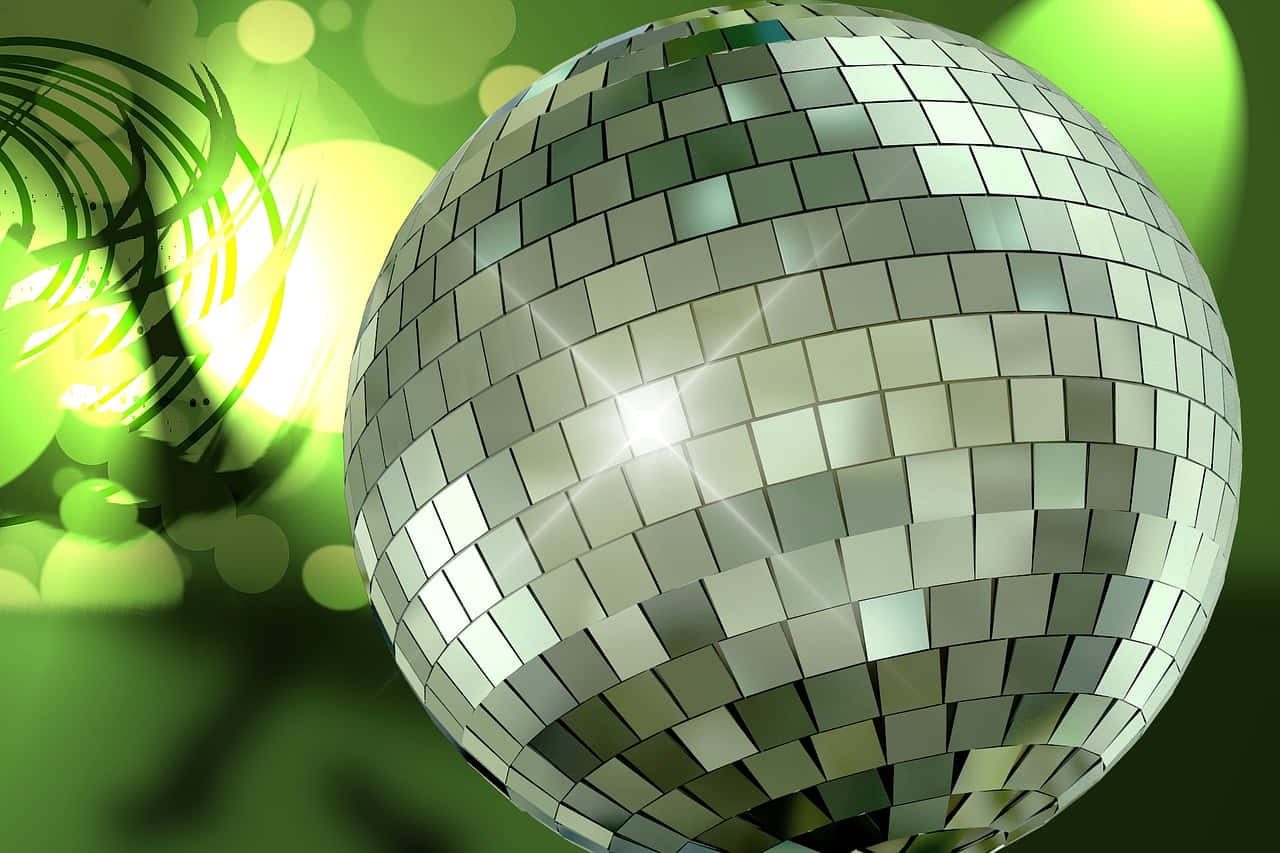 Shimmering Disco Ball Green Lights