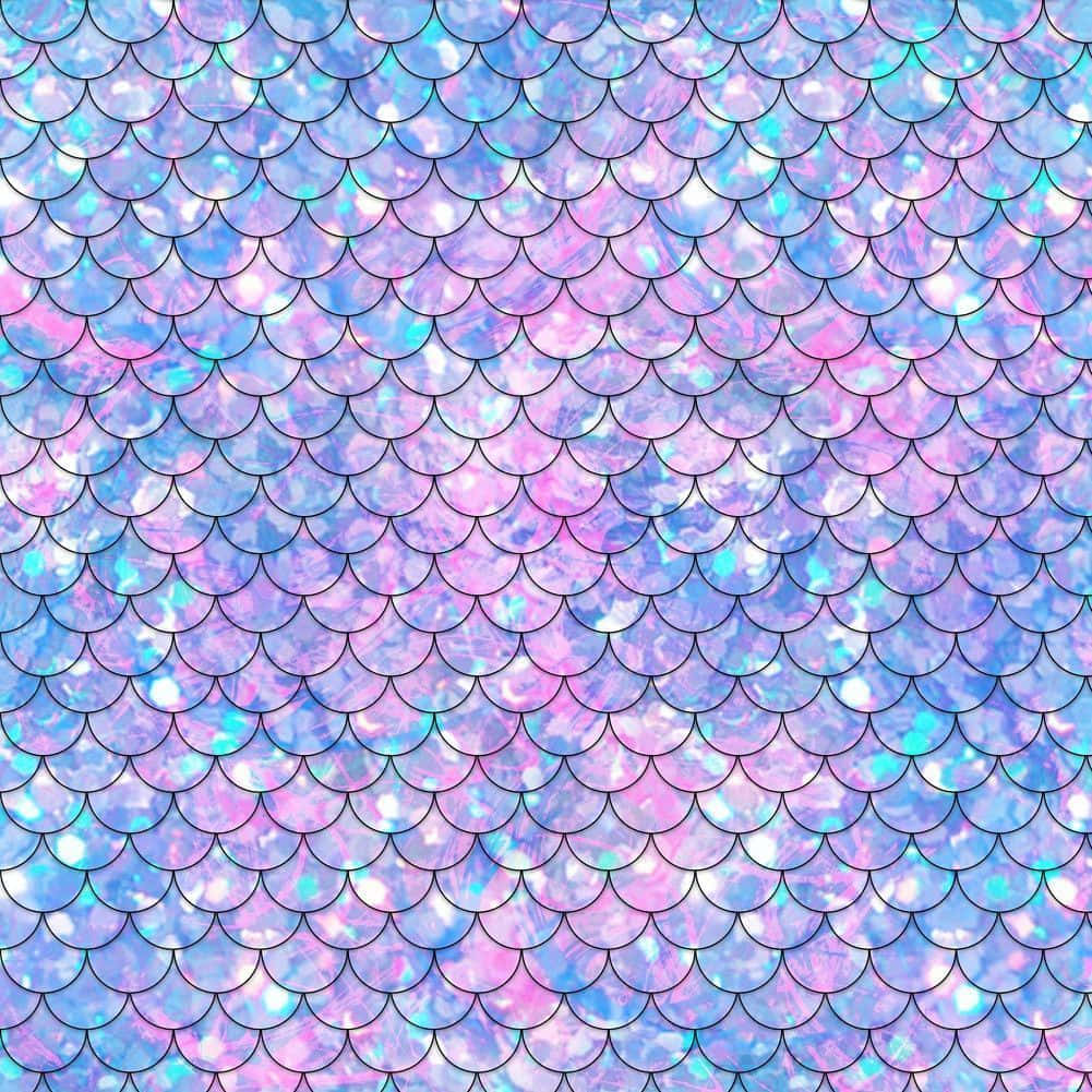 Shimmering Mermaid Glitters Scallop Pattern Background