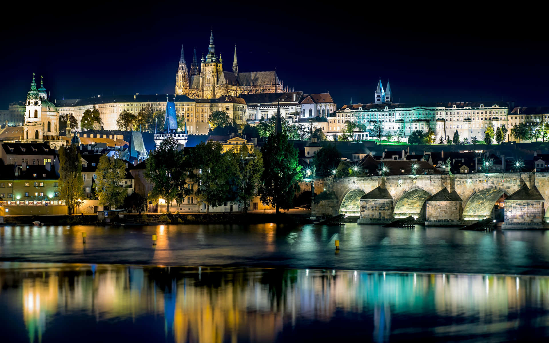 Shimmering Prague Castle Background