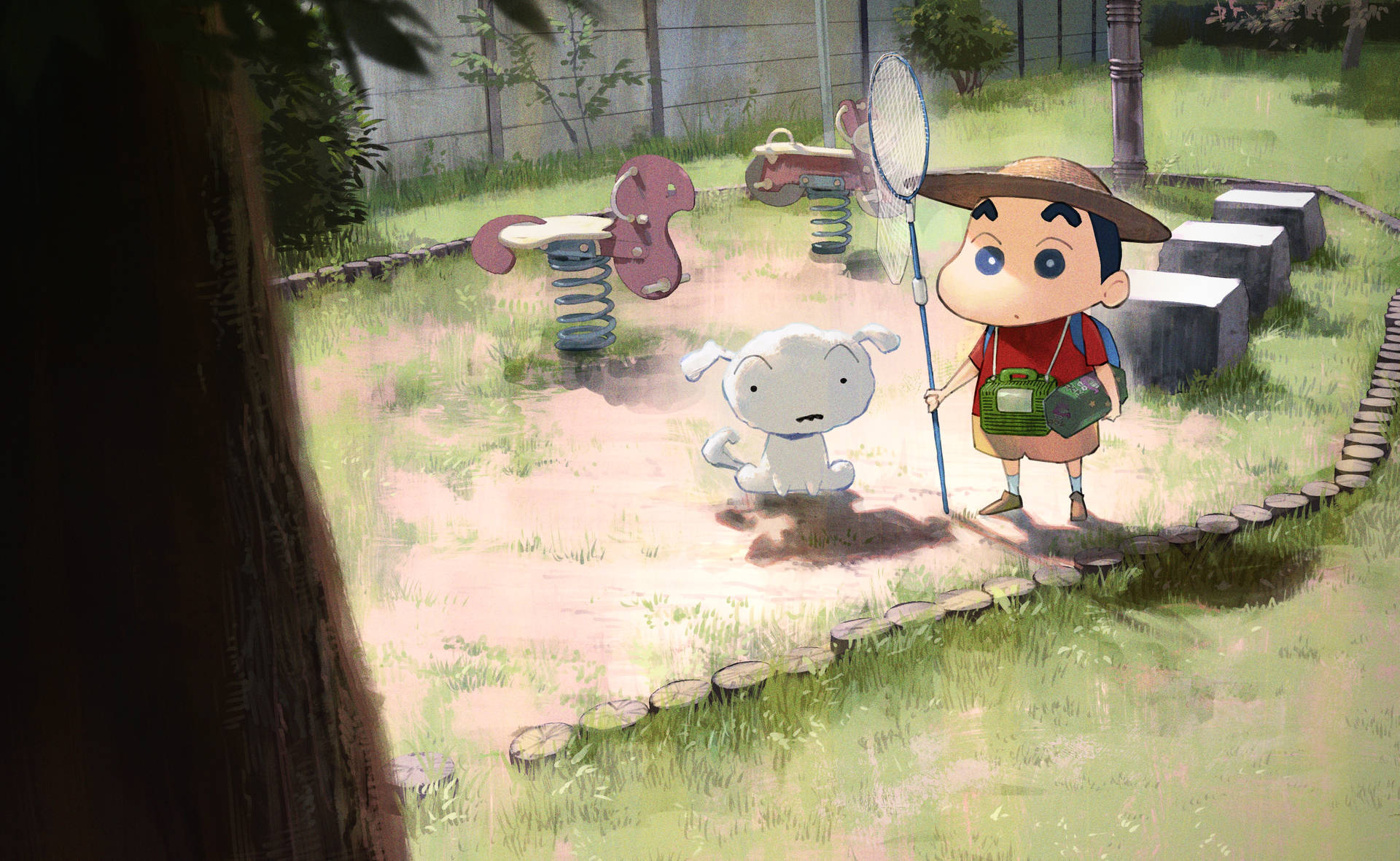 Shin Chan And Dog Background